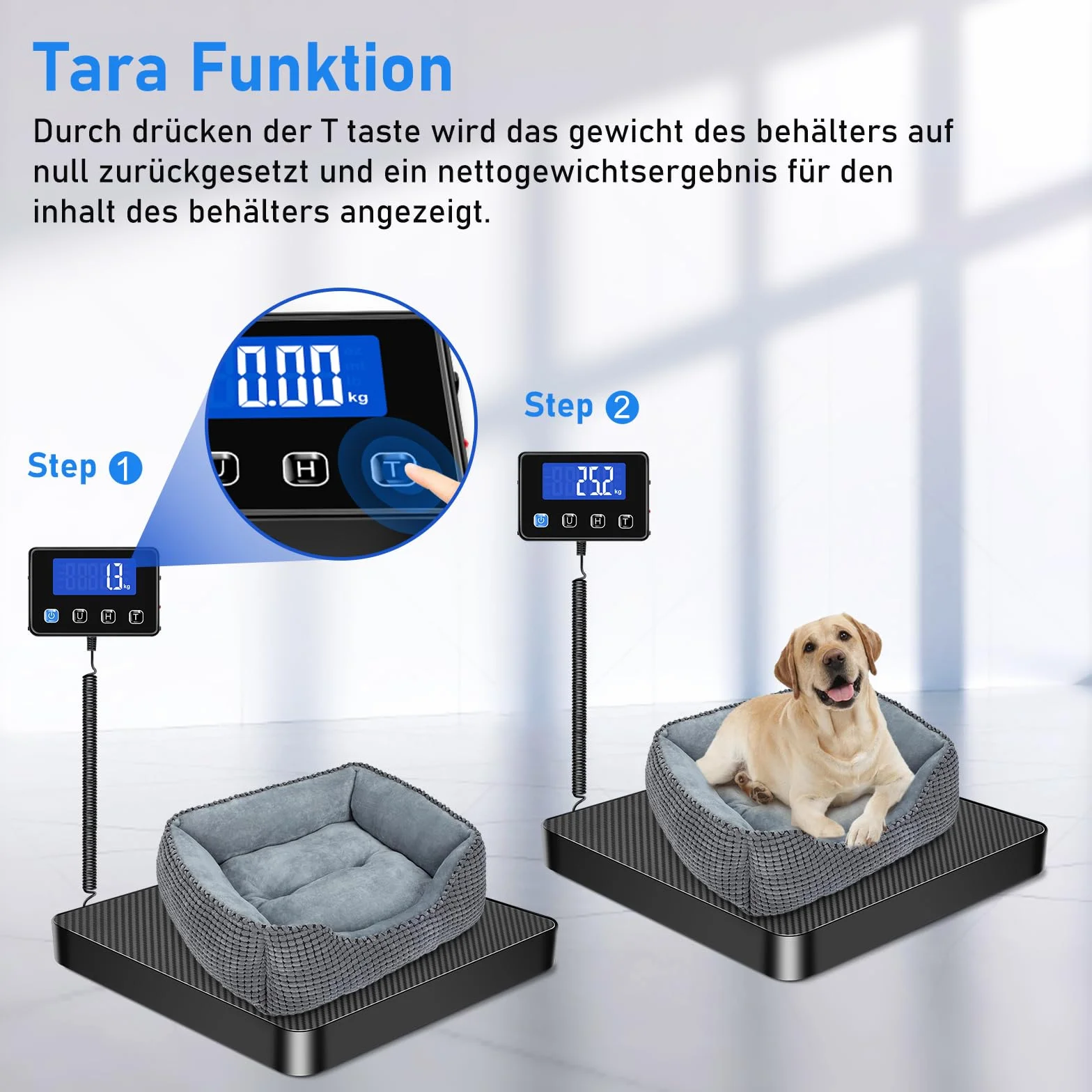 Bilancia Digitale 200 kg/10 g Alta Precisione con Hold/Tara, Visualizzazione LCD
