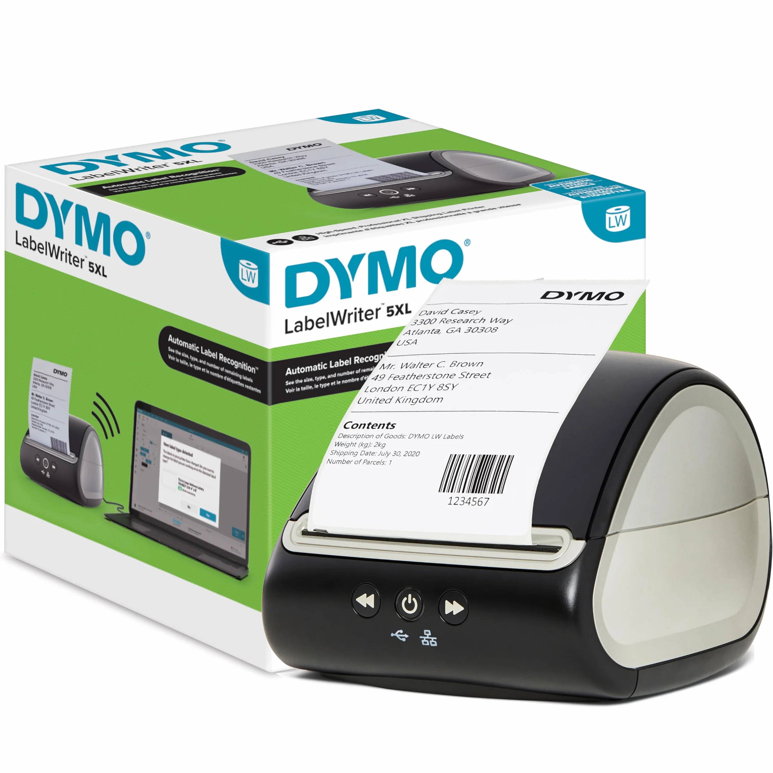 DYMO LabelWriter 5XL stampante per etichette [CD] Termica diretta 300 x 300 DPI Cablato Collegamento ethernet LAN (DYMO LABEL WRITER 5XL UK PLUG - )