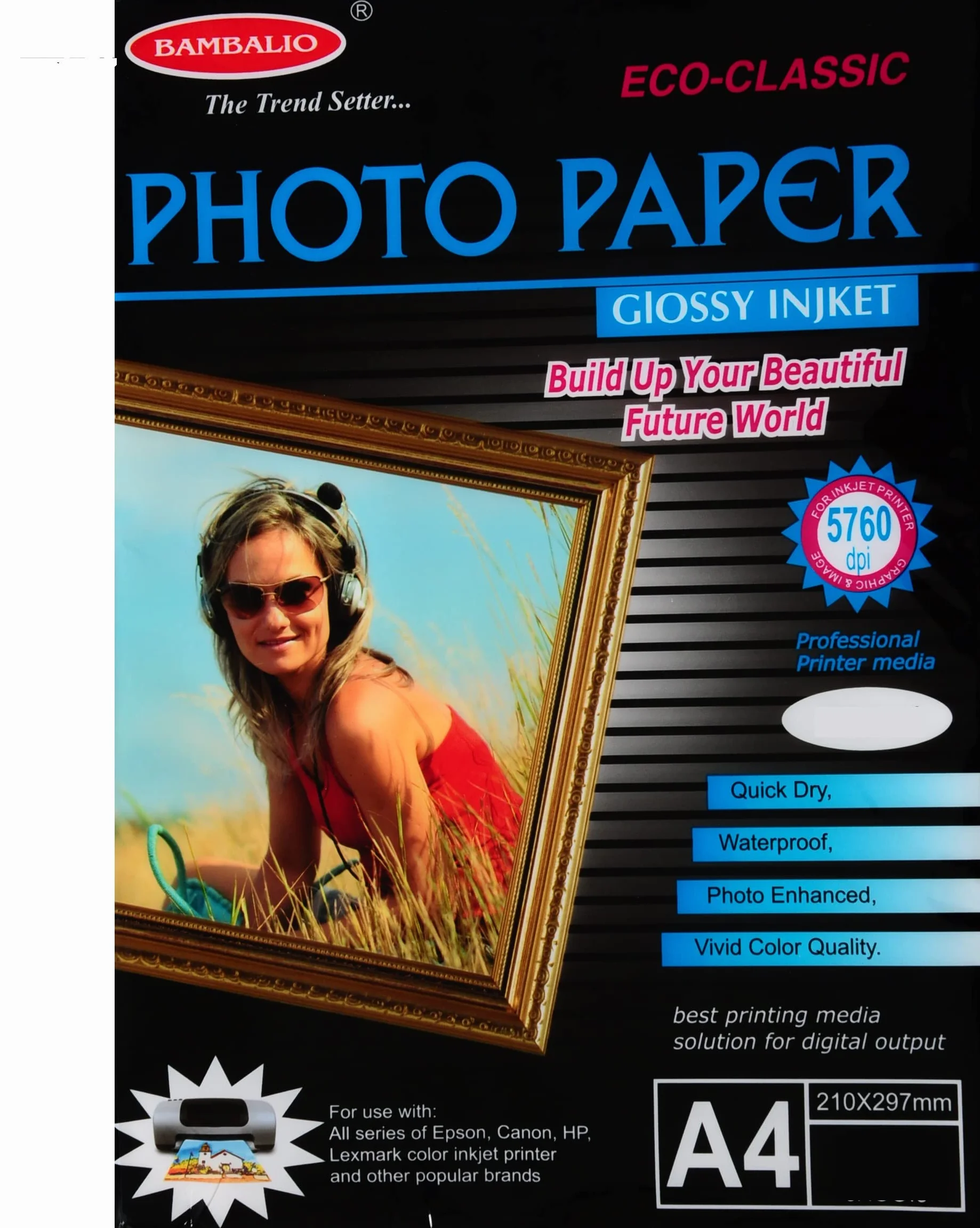 Bambalio BPG 180-50 - Carta fotografica lucida, formato A4, 180 g/m², confezione da 50