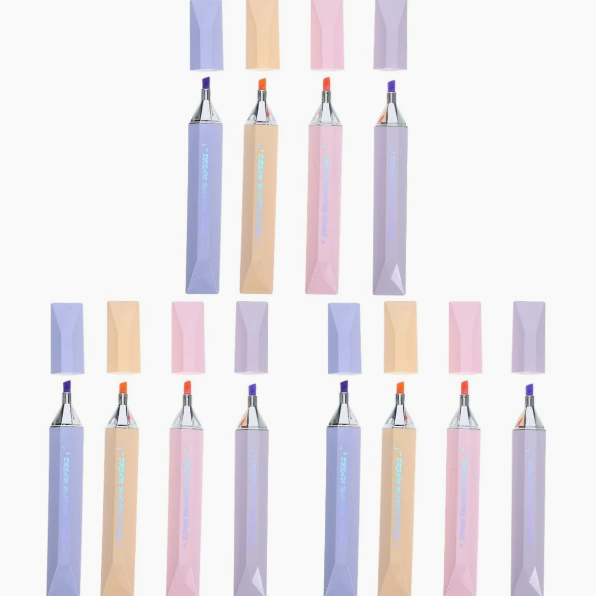 HOMSFOU 3 Set Evidenziatori Colorati Soft Tip Per Studenti E Insegnanti Marcatori Per Libri Per Scrittura Design Adorabile 4 Pezzi*3