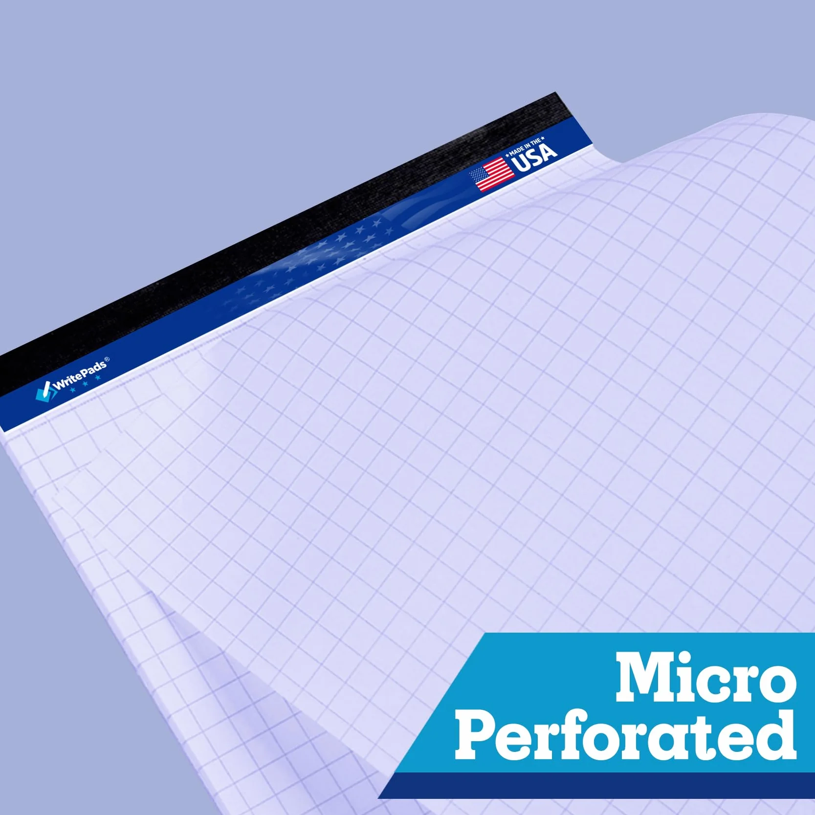 WritePads KAISA - Blocco per appunti a quadretti, a righe, 21,6 x 27,9 cm, blocco per appunti in carta, 12 blocchetti bianchi, BL-MWT50Q-12, prodotti negli Stati Uniti.