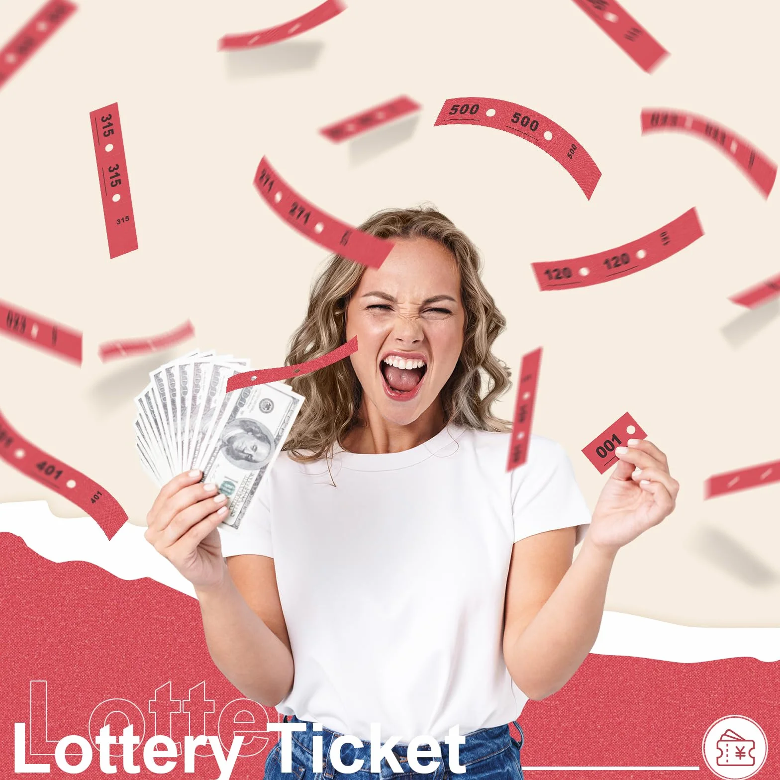 Nezyo Biglietti Numerati da 1 a 500 Per Guardaroba, Sartoria, Calzoleria, Lavanderia a Secco, Reception, Gala (Rosso)