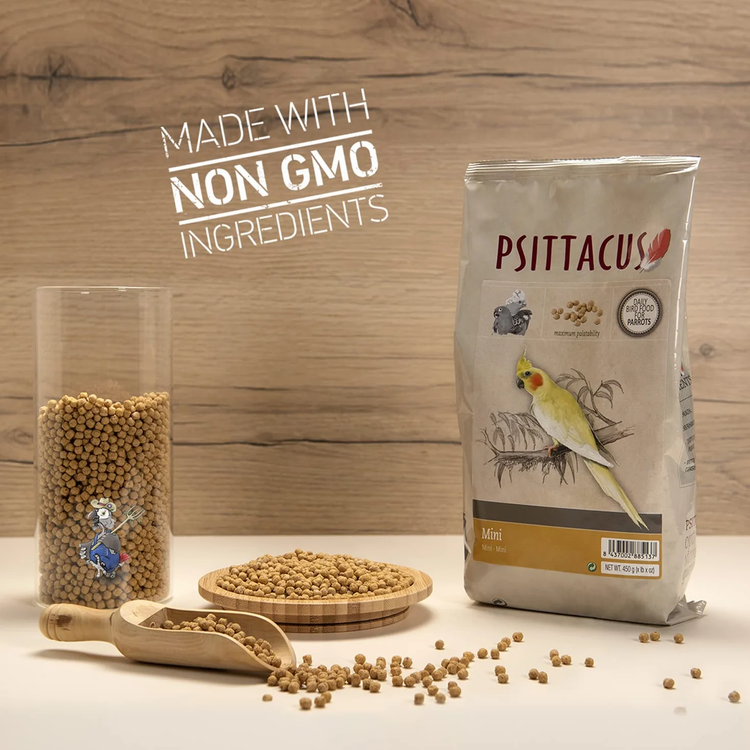 Psittacus Mini 450 g Mangime completo per calopsitte, parrocchetti e conuri