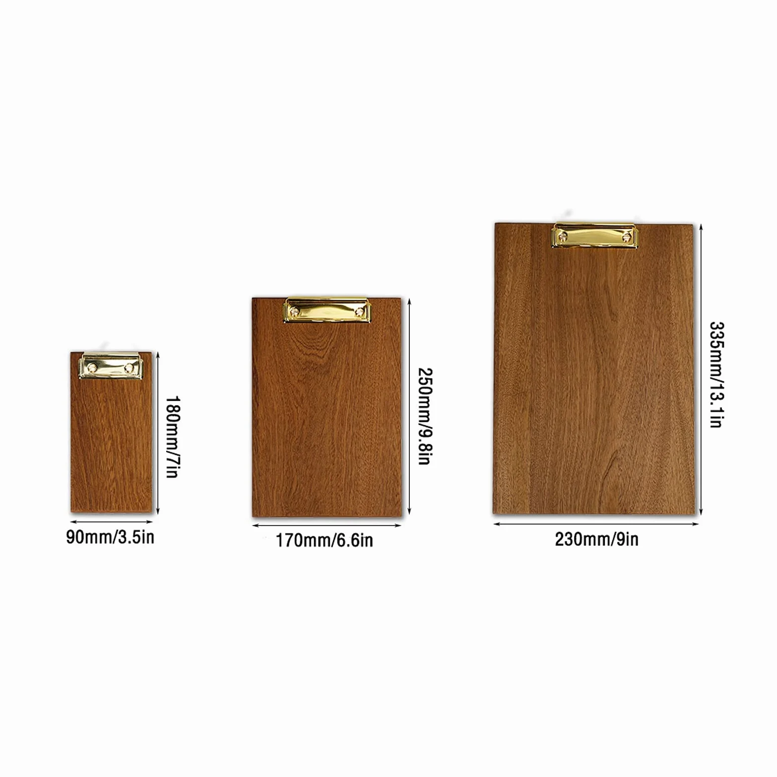Portablocco Black Walnut Appunti File Organizzatore Cartella Binder Scrittura Cartella con Clip in Metallo Clip Menu Clip per casa, Ufficio, Ristorante Clipboard Portablocco (Size : Large)
