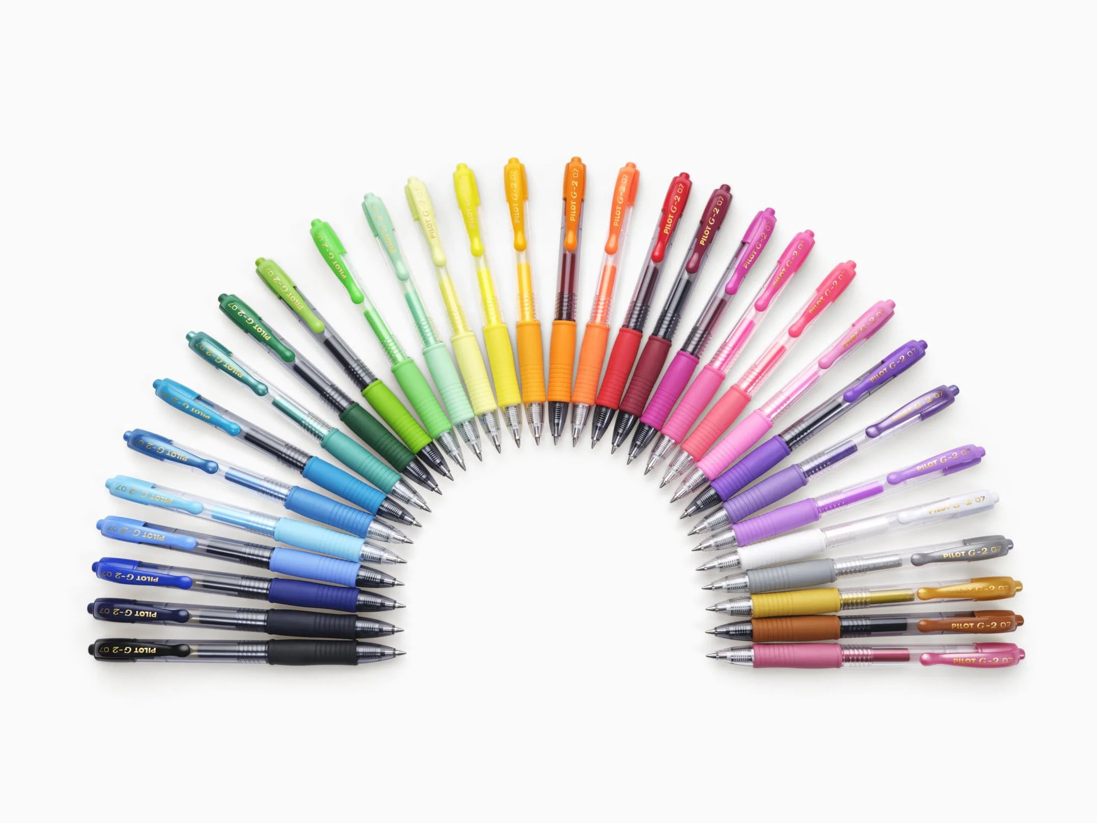 PILOT G2 Plus Set di 6 Penne Roller in Gel a Scatto Ricaricabili Nero Punta Media