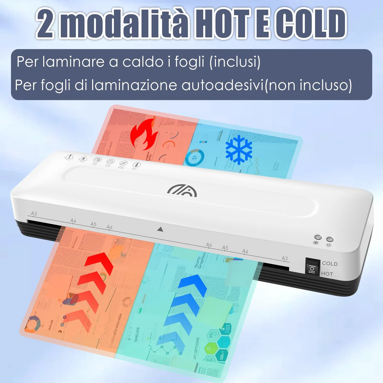 Plastificatrice A3 Laminatrice con Fogli di Laminazione A3 A4 A5 A6 Plastificatrice 4 in 1 Plastificatrici Laminatore Freddo Caldo per Ufficio Casa Scuola e Foto