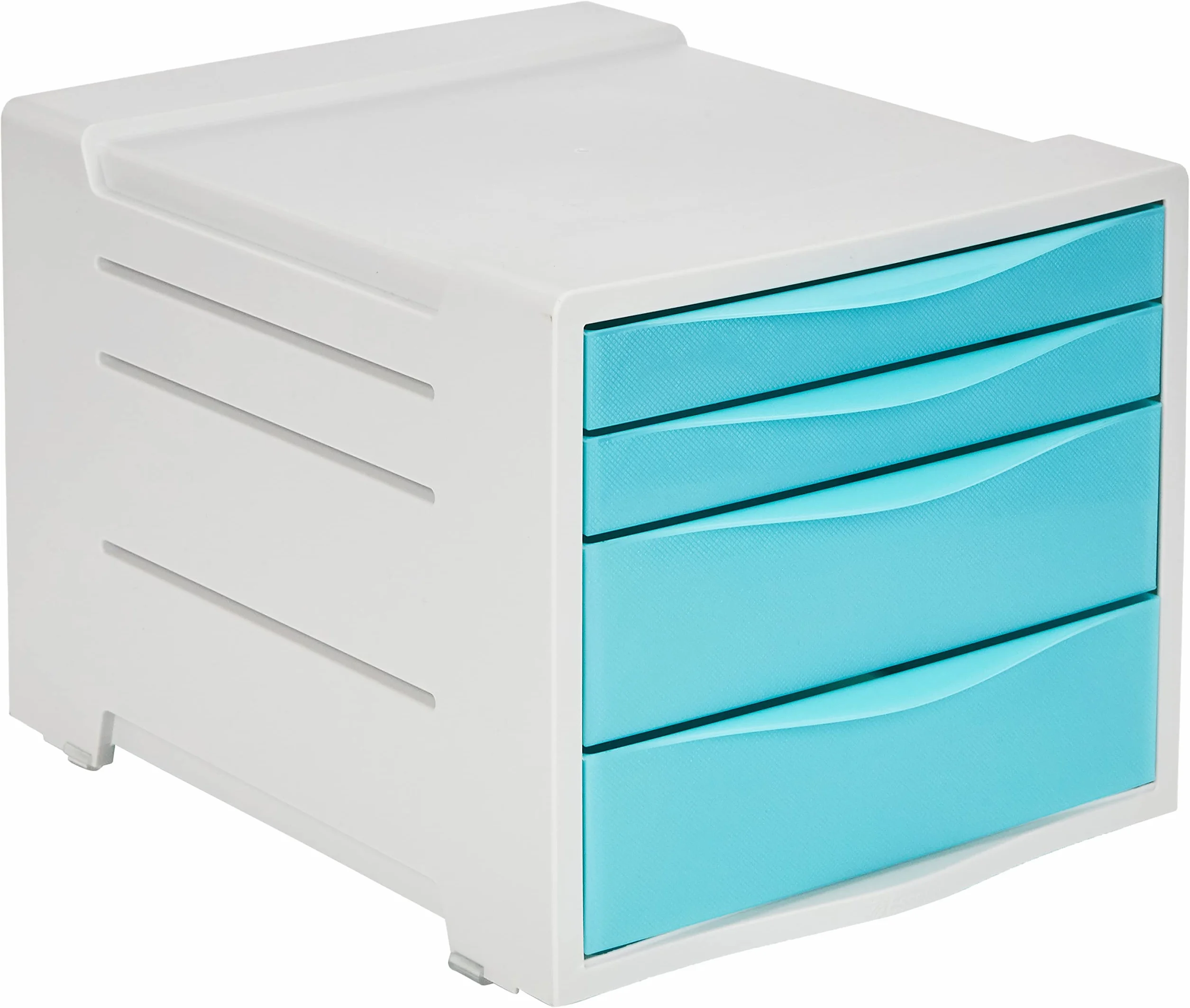 Leitz Esselte Organizer / Cassettiera da Scrivania con 4 Cassetti per Riporre Fogli, Documenti e Penne, Utilizzabile a Casa e in Ufficio, Gamma Colour'Breeze, 281 mm x 244 mm x 365 mm - Blu