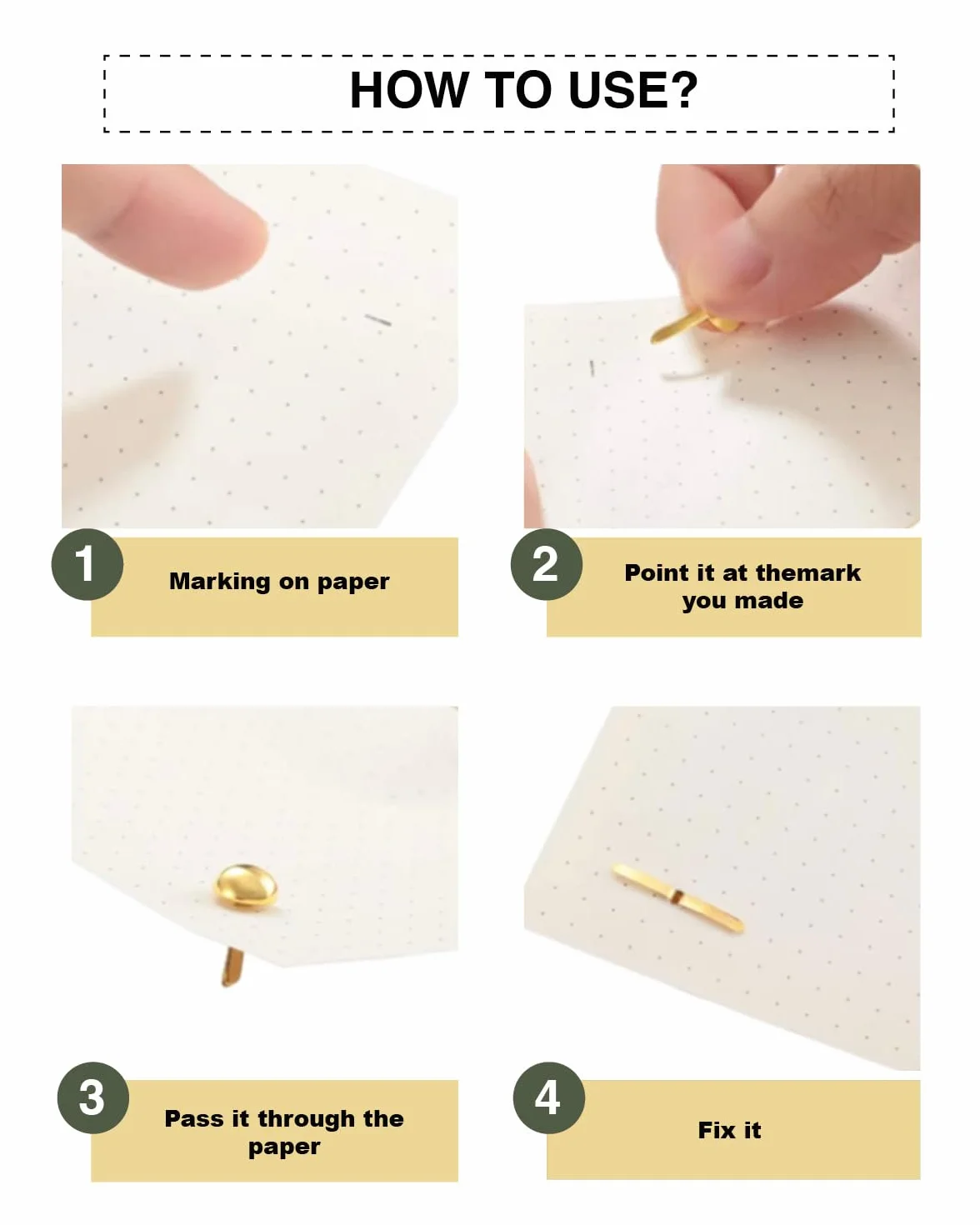 200 Pezzi Fermacampioni Piccoli in Metallo Rotondi per Scrapbooking Oro