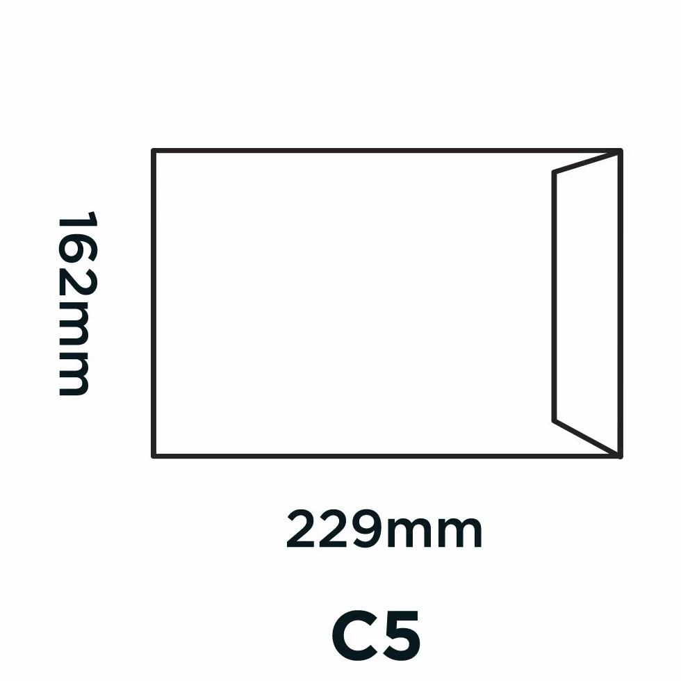 Purely Everyday FL3893 - Buste formato C5, Chiusura adesiva, 90 g/mq, Bianco, 229 x 162 mm, Confezione da 500