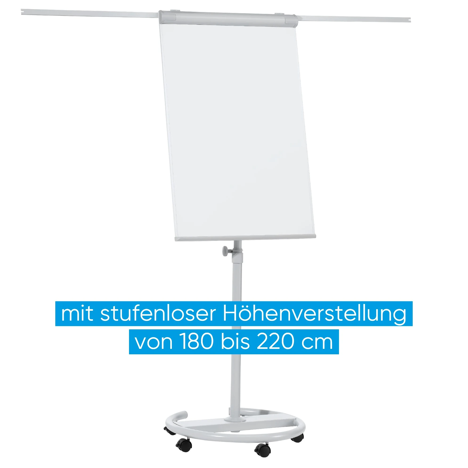 Franken F2400/N - Lavagna portablocco mobile, diametro 65 cm, 17,5 kg, 68 x 105 cm, colore: grigio chiaro