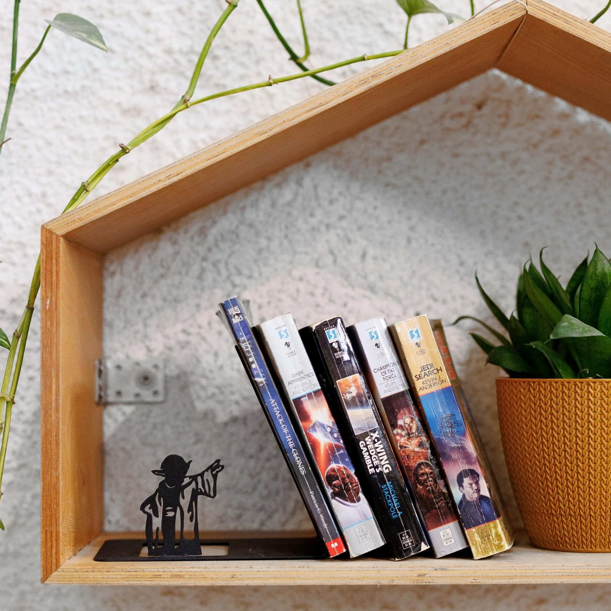 Renovatio Fermalibri in metallo nero, carino, unico, decorazione da nerd per casa, ufficio e cameretta dei bambini, resistente, antiscivolo, minimal, per mensole, motivo maestro