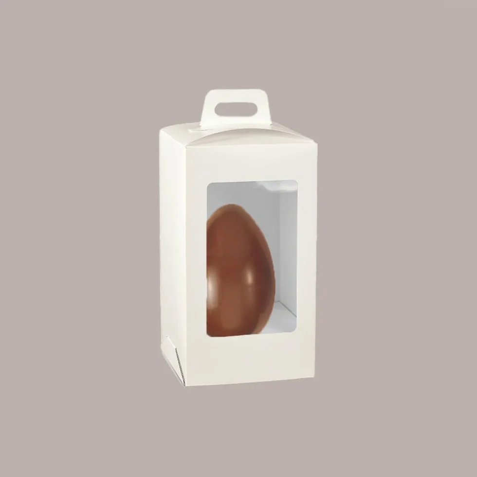 Lucgel Scatola Porta Uovo Cioccolato con Finestra Trasparente 15x15H27 cm - 5 pezzi