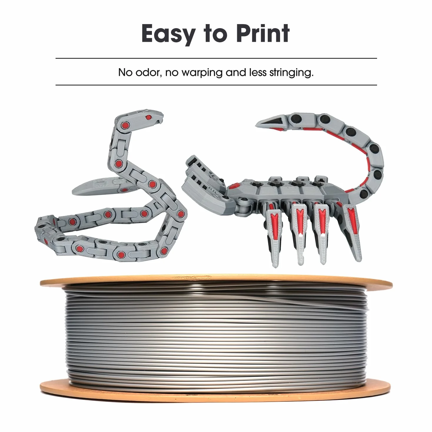 eSUN Filamento PLA 1,75 mm Basic PLA per Stampanti 3D Precisione Dimensionale +/- 0,05 mm Bobina 1 kg Bianco Freddo