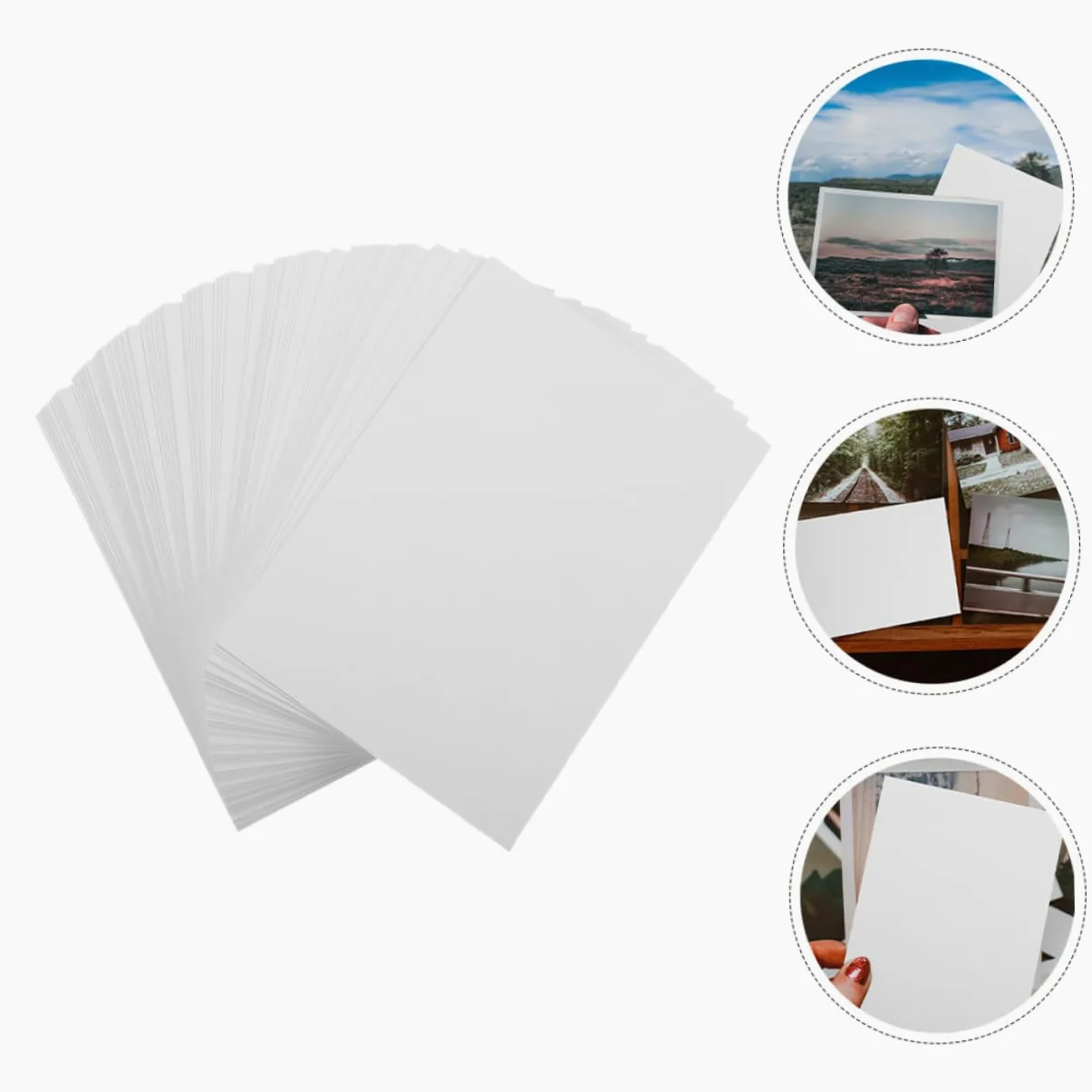 100pezzi Carta Fotografica Lucida Carta da Stampa Lucida Fogli per Stampante per Ufficio Fogli Fotografici per Stampante