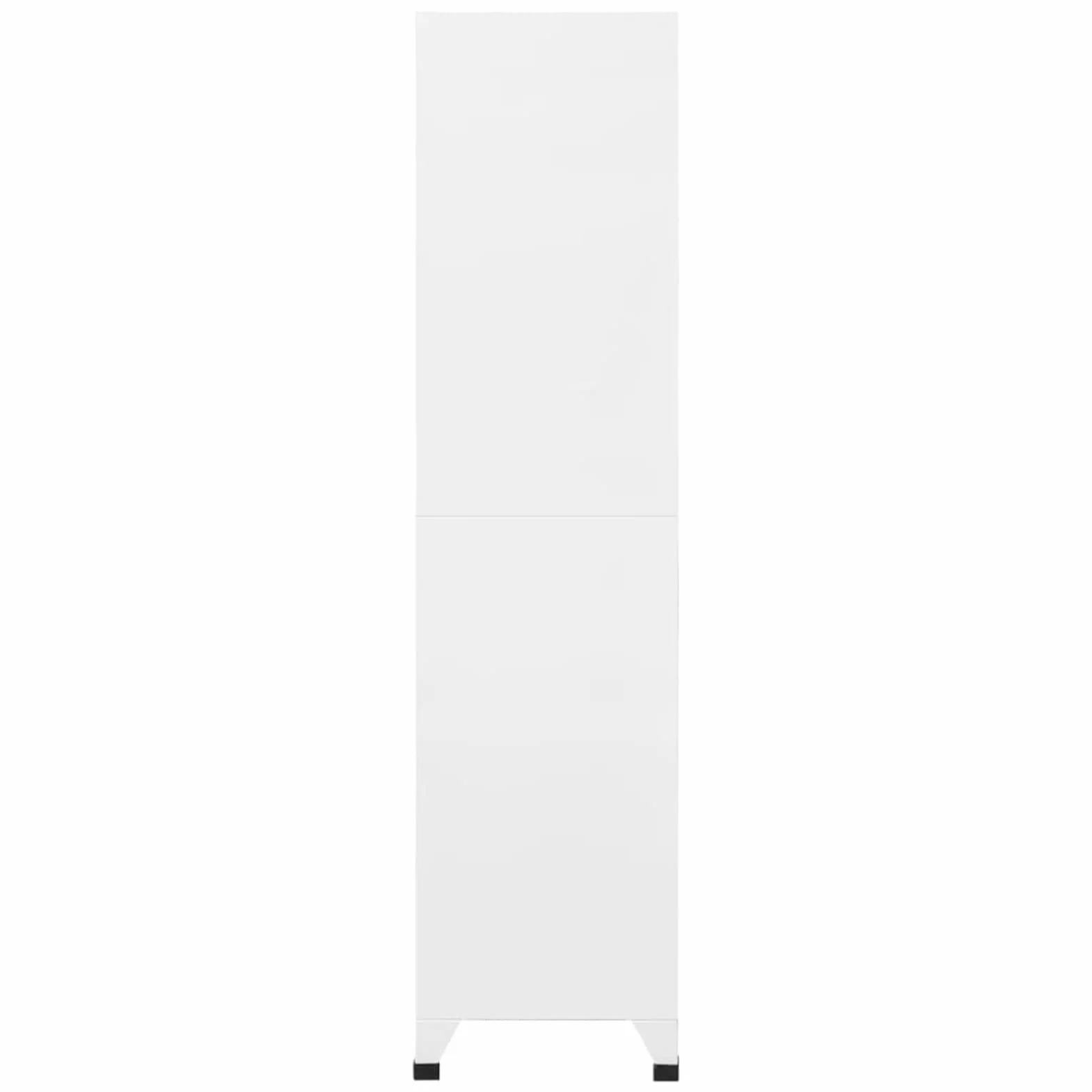 Armadietto con Serratura, 6 Scomparti con Gancio e Prese d'Aria, 90x45x180 cm in Acciaio Bianco, per scuole e uffici