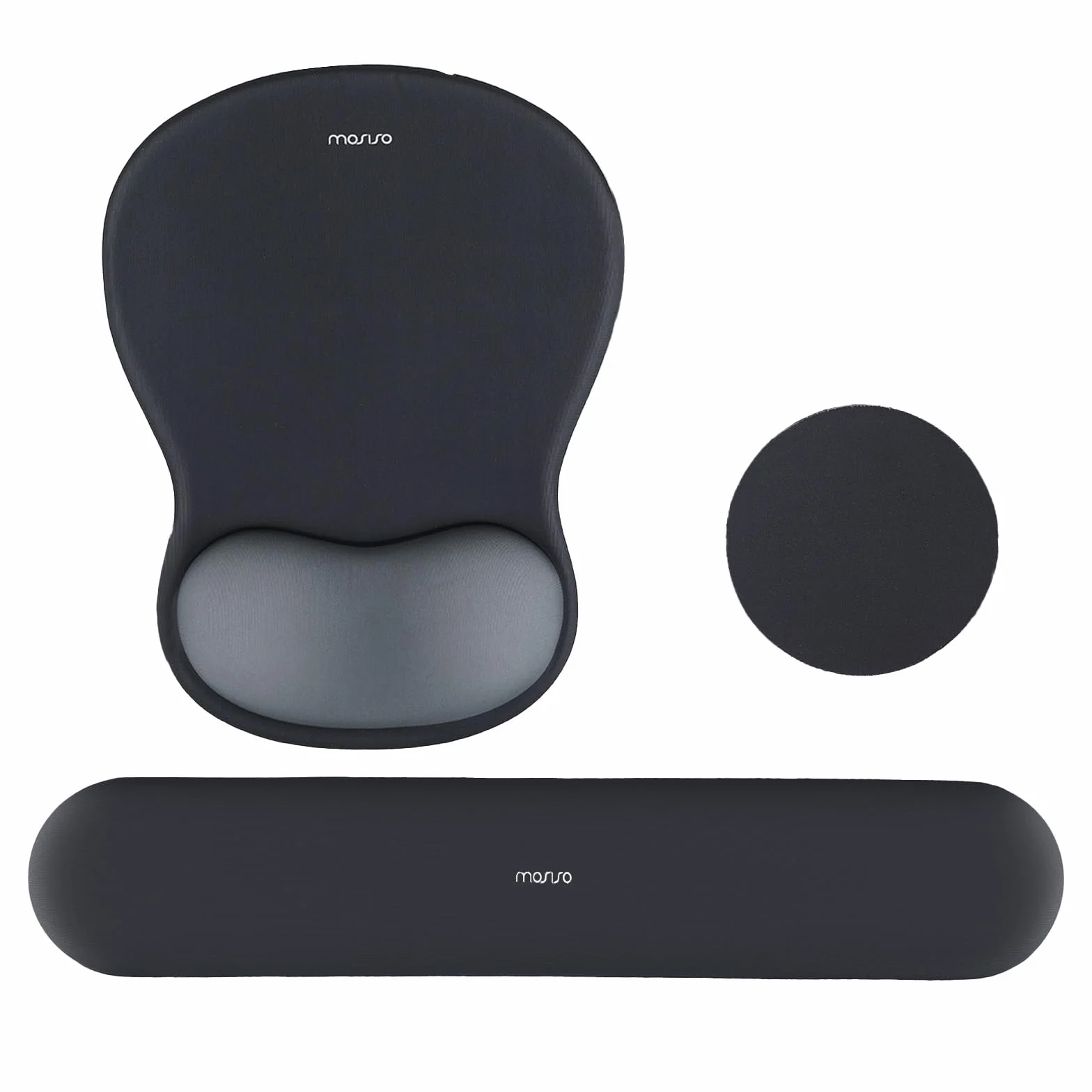 MOSISO Supporto Poggiapolsi Mouse Pad Ergonomico Tappetino Tastiera Memory Foam Antiscivolo Grigio Ardesia