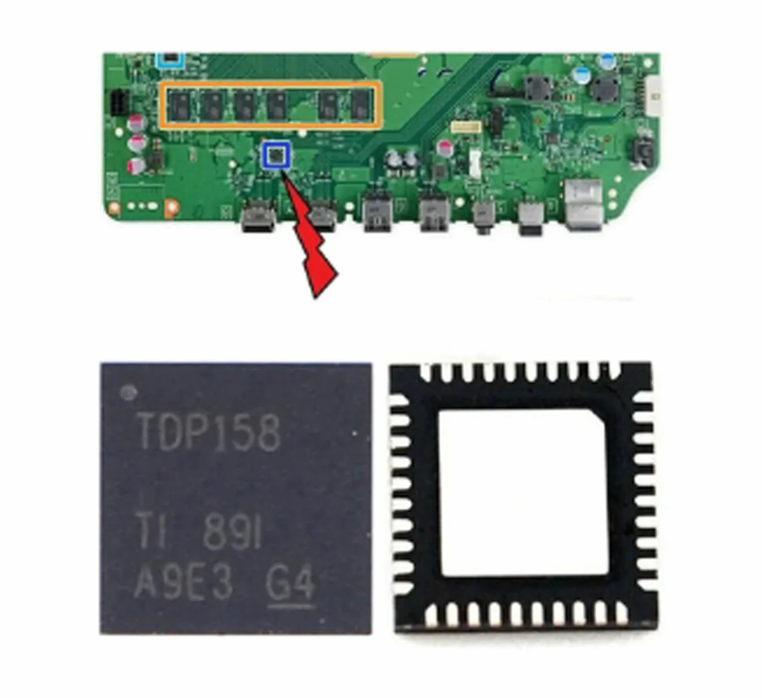 Chip di controllo HDMI IC TDP158 parti di ricambio per console Xbox One X