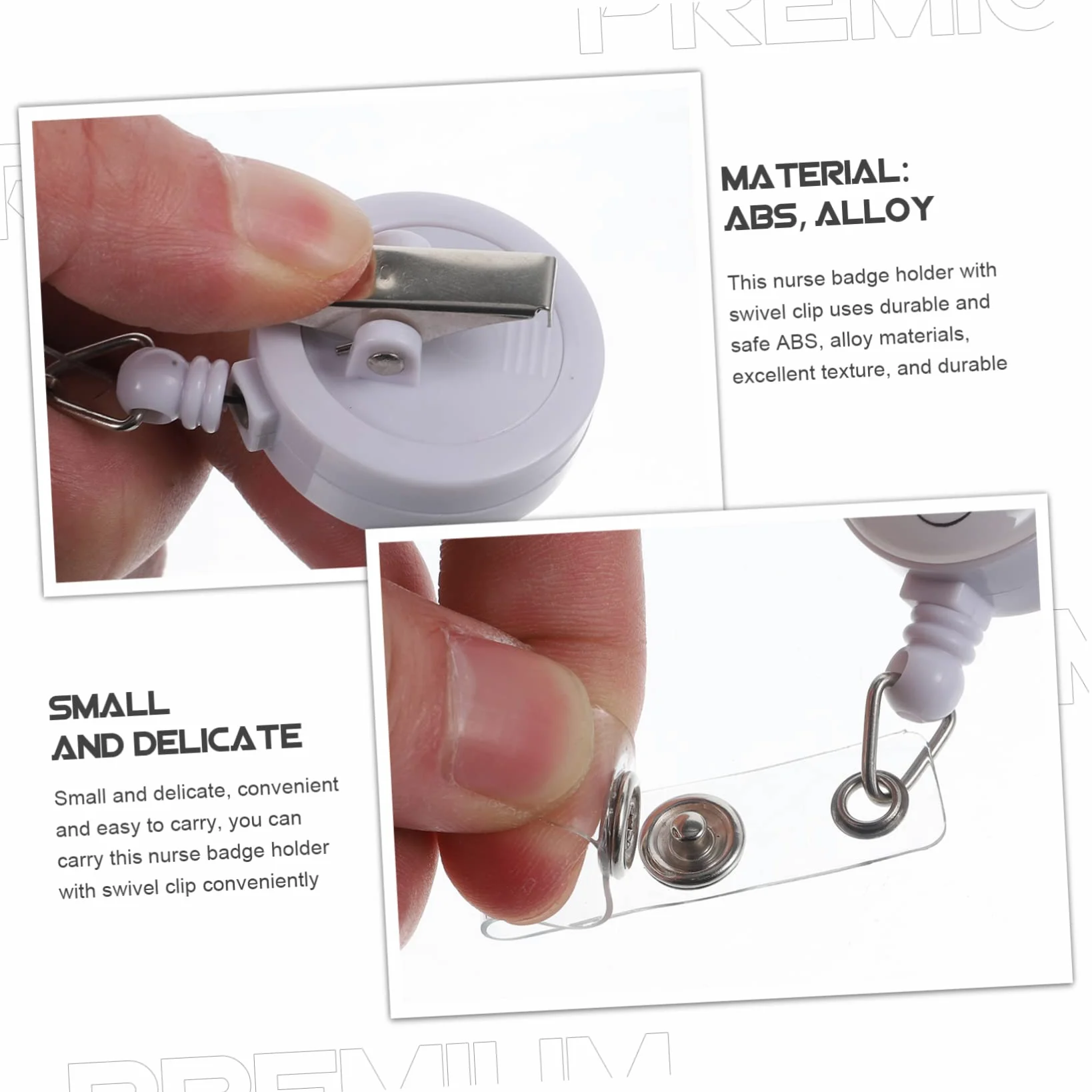 NUOBESTY 5 Set Di Porta Badge Con Clip Retrattile Porta Tessere Girevole Compatto Per Scuola E Ospedale 4 Pezzi * 5
