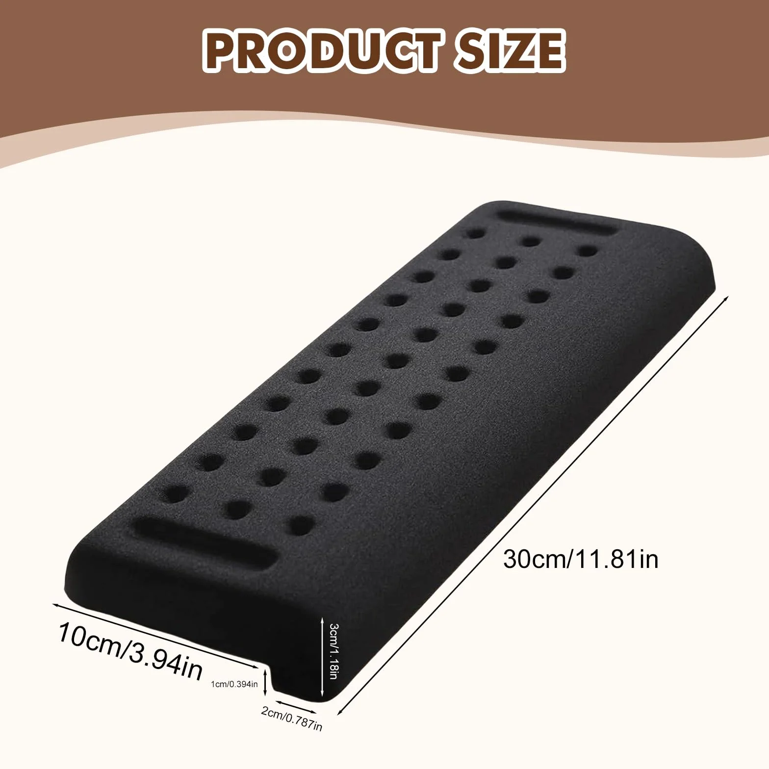 Set di 2 poggiapolsi per tastiera in memory foam, ergonomico, antiscivolo, per ufficio e casa