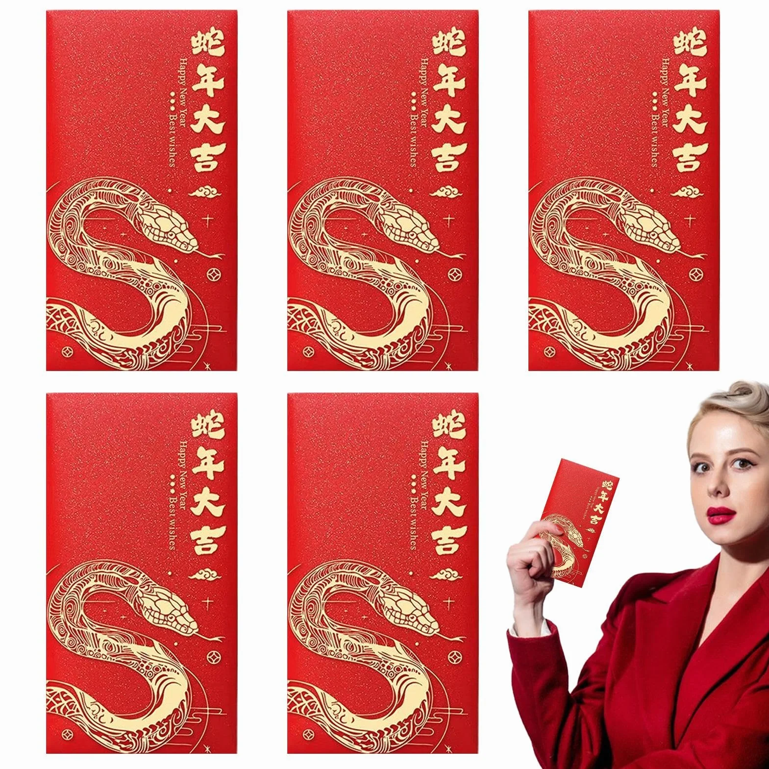 Buste rosse Anno del Serpente 2025 per Capodanno cinese