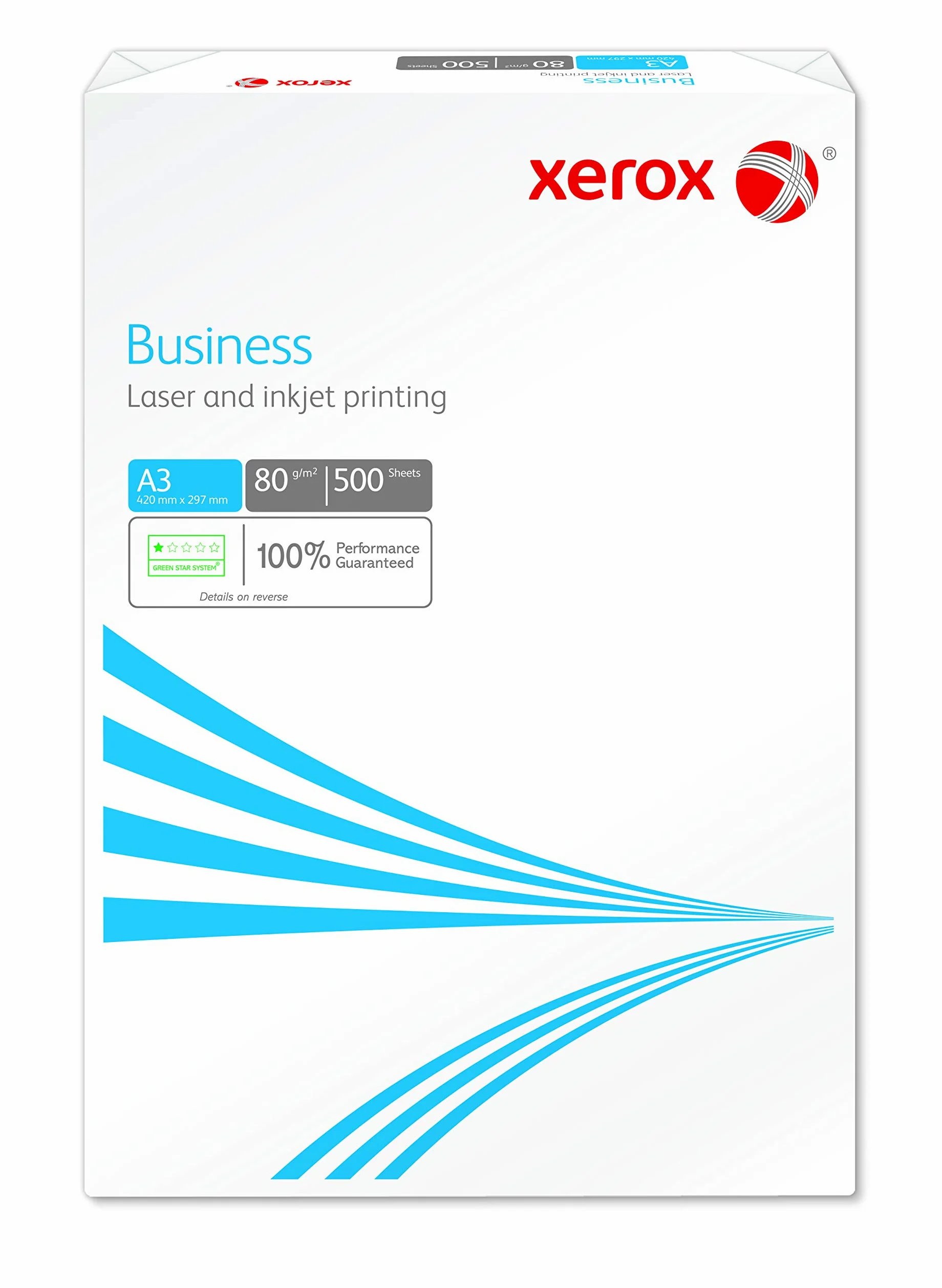 Xerox 003R91821 - Carta per fotocopiatrici e stampanti Business, universale, formato DIN A3, 80 g/m², confezione da 5 risme da 500 fogli (2.500 fogli in totale), bianco