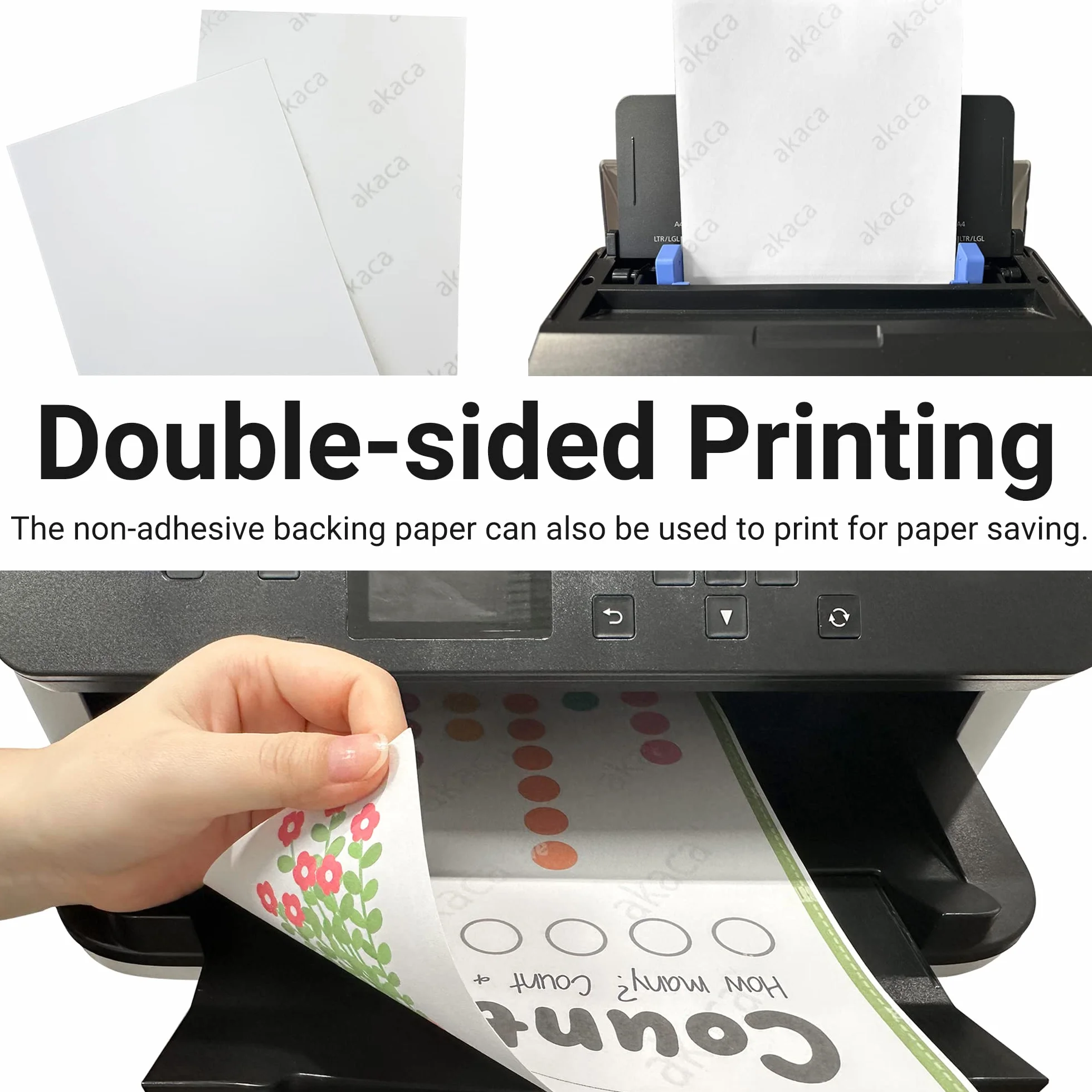 Akaca Carta Adesiva Opaco Stampabile A4 120 Fogli Etichette Autoadesive 210x297 mm