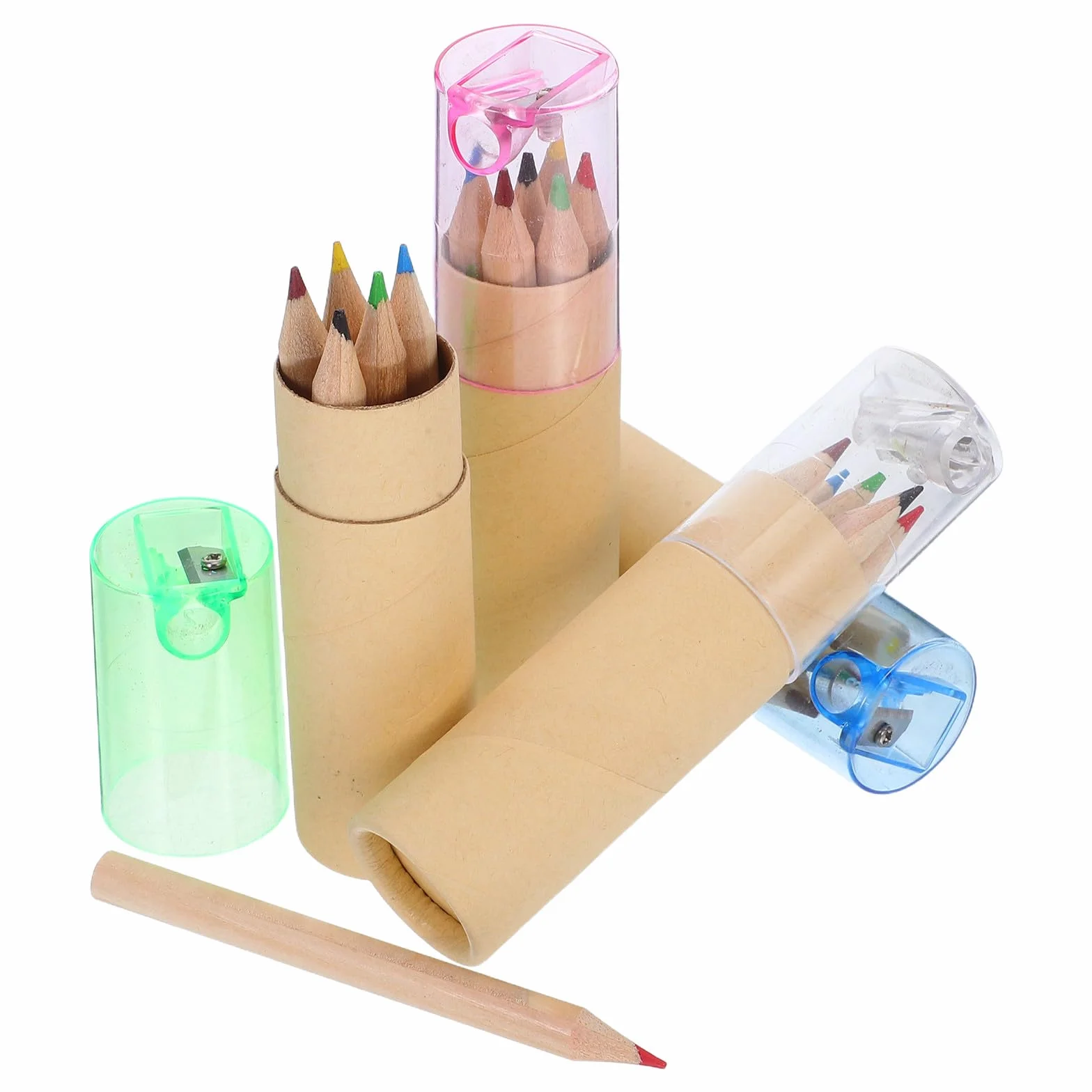 TEHAUX Set Matite Colorate da Disegno 32 Pezzi con Temperino in Tubo Portatile in Legno Cera e Adulti Adatto per Pittura e Schizzo