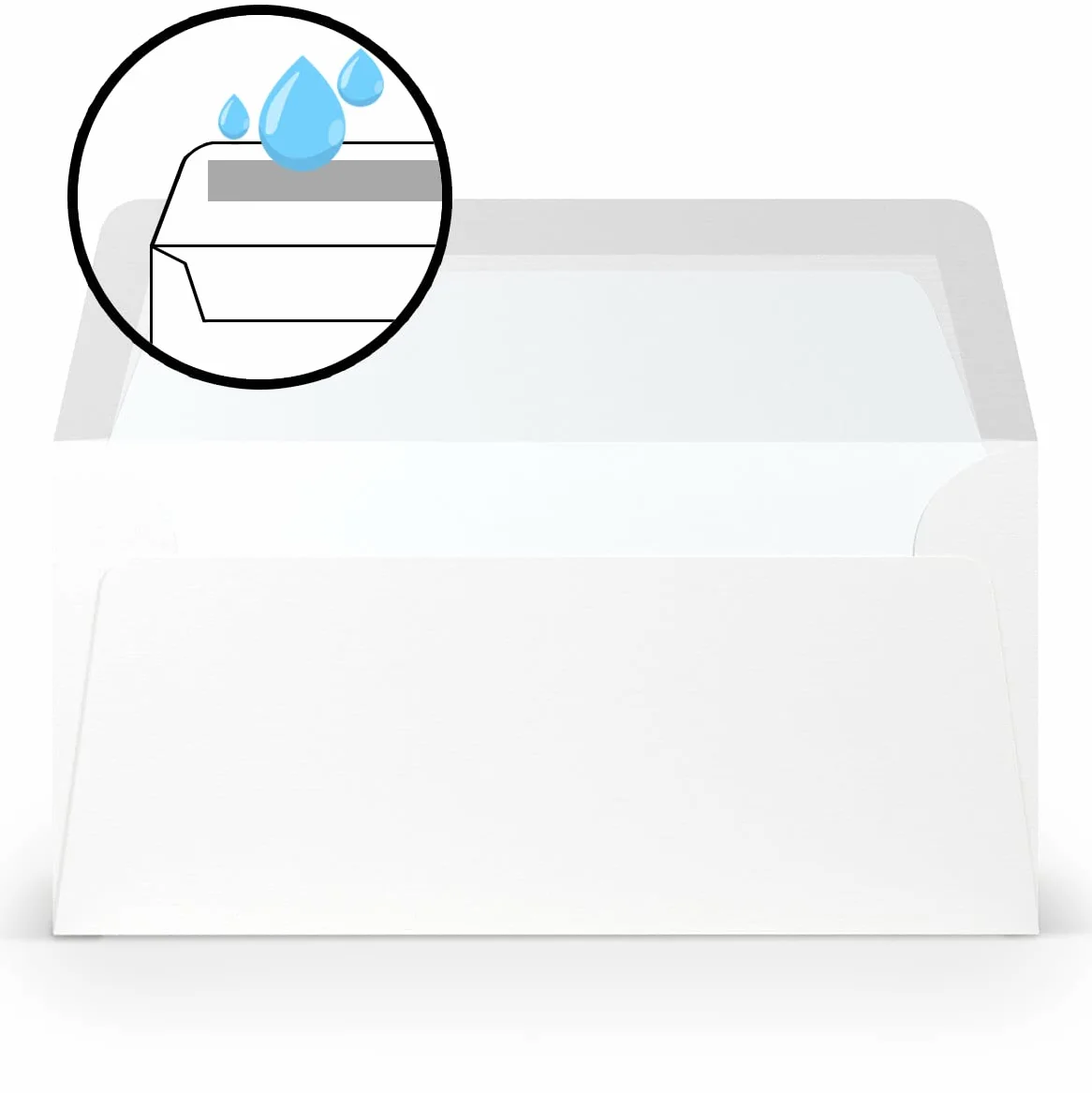PAPERADO Buste DIN lunga/DL – Colorate 100 G/Mq – Apertura larga chiusura a lembo 150 Bianco a costine