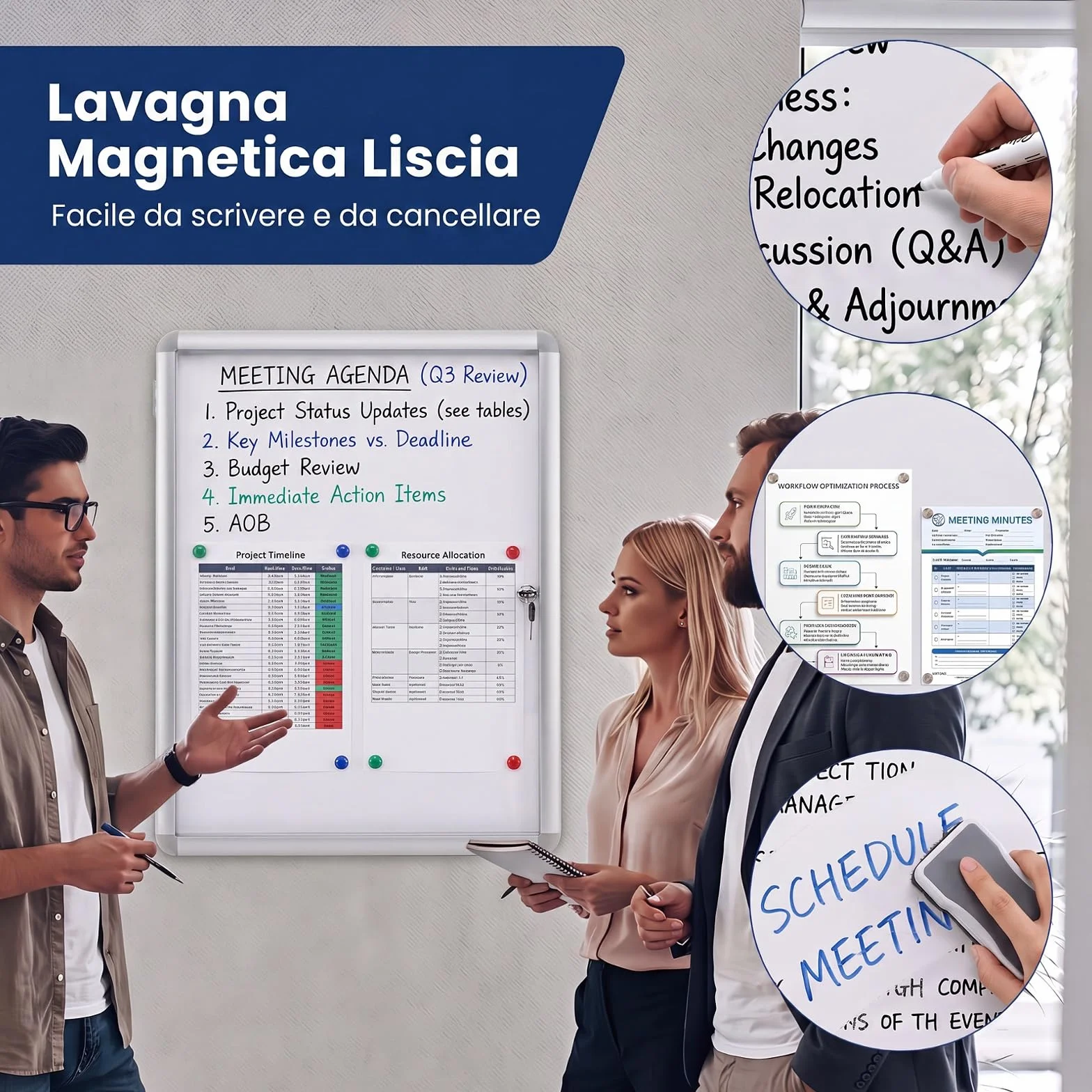 COSTWAY Bacheca Magnetica per Esterno, Bacheca da Parete con Lavagna, Pannello in PET Trasparente, Chiave e Telaio Leggero in Alluminio, per Ufficio, Condominio e Aziendale (Argento,66 x 51 cm)