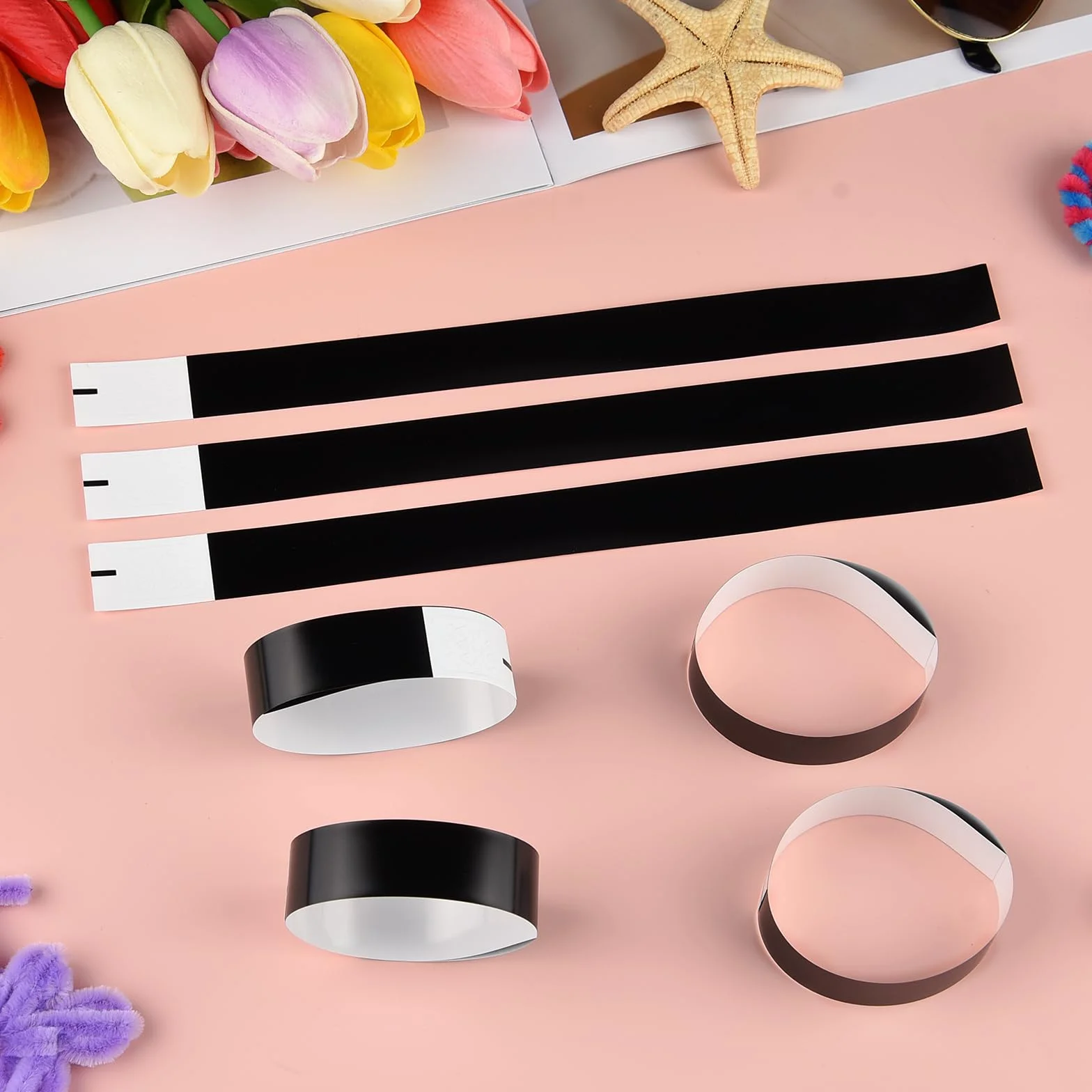 Braccialetti d'ingresso per eventi 400 pezzi per bambini feste Nero