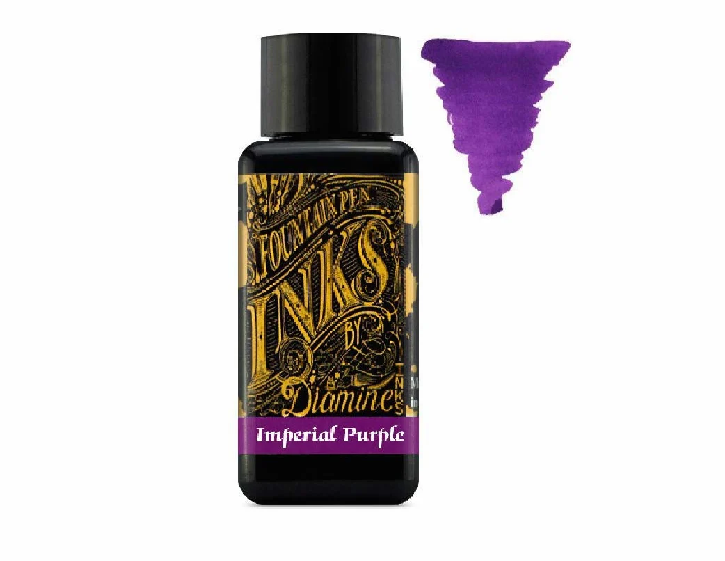 Diamine - Penna stilografica da 30 ml, con ruota colorata, 6 flaconi di Oxblood, zucca, blu acciaio, viola imperiale, rosa speranza, verde delamere