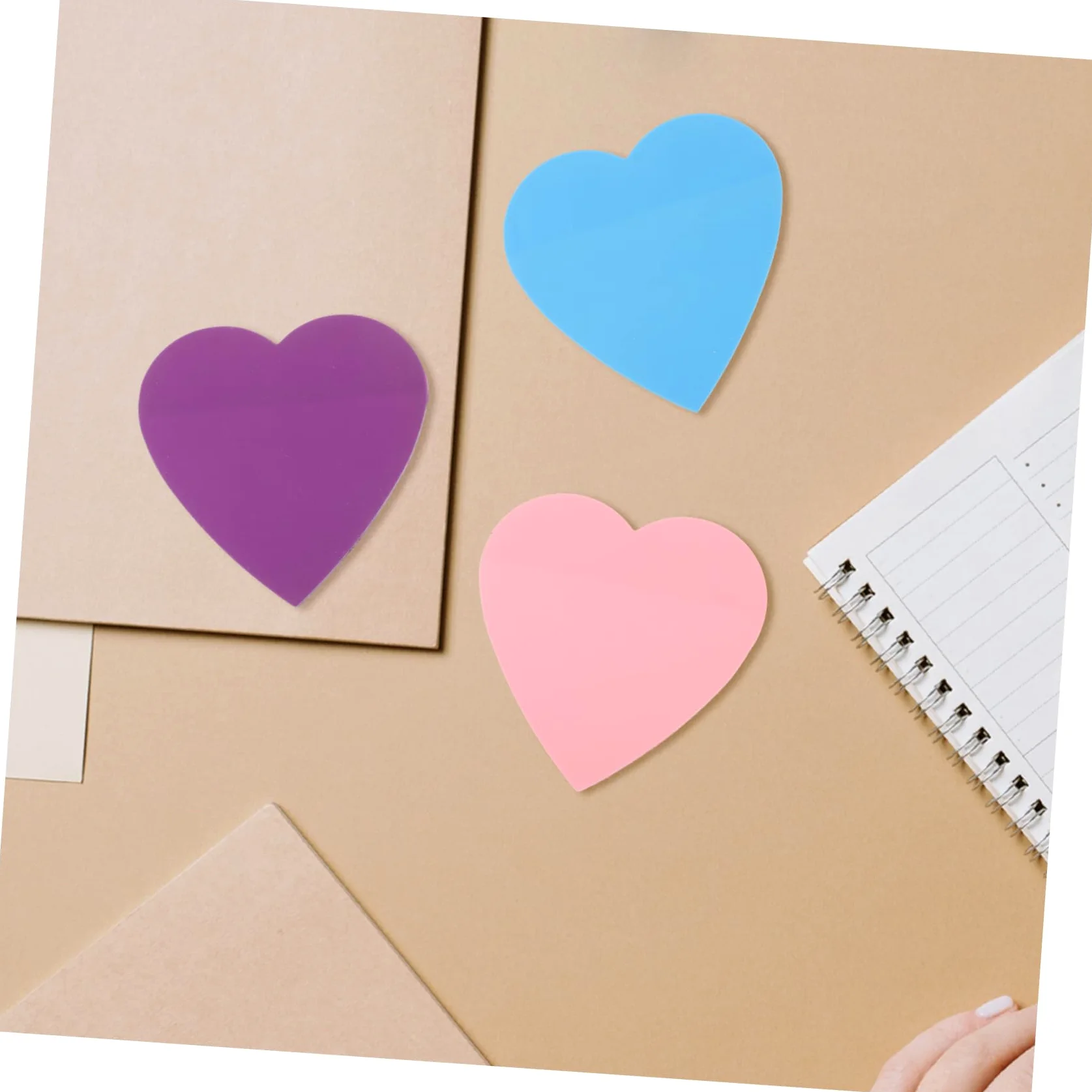 HOMSFOU 5 Pezzi Blocchetti Adesivi Colorati Note Adesive Resistenti e Riutilizzabili per Scuola e Ufficio con Design e Facile Scrittura Diverse Colorazioni Arancione