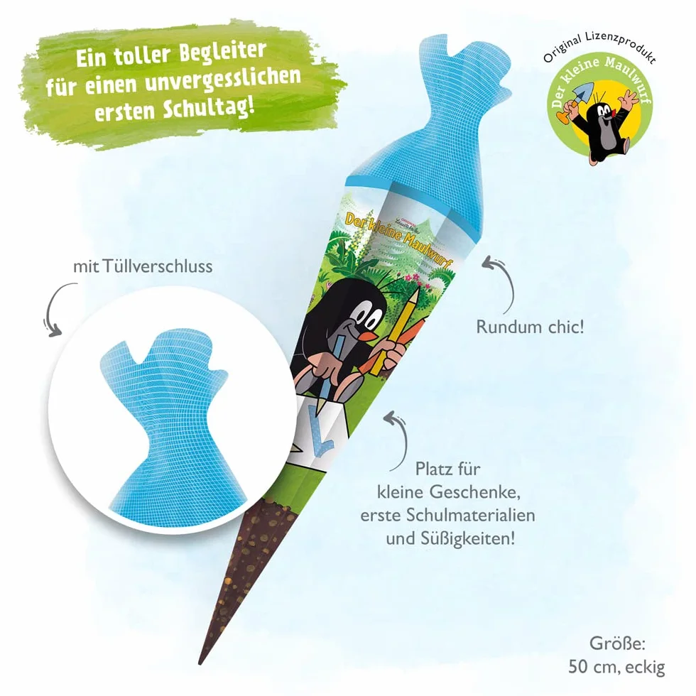 Schultüte 50 cm Der Kleine Maulwurf, Schulanfang, ABC Schütze
