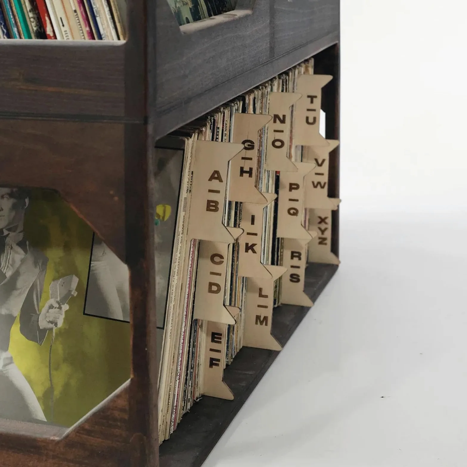 Salva divisori - Organizzatori di stoccaggio del legno con l'allineamento | di un lato dalla A alla Z, organizzatore, divisori degli indici di raccolta | Separatore di archiviazione alfabetica dei