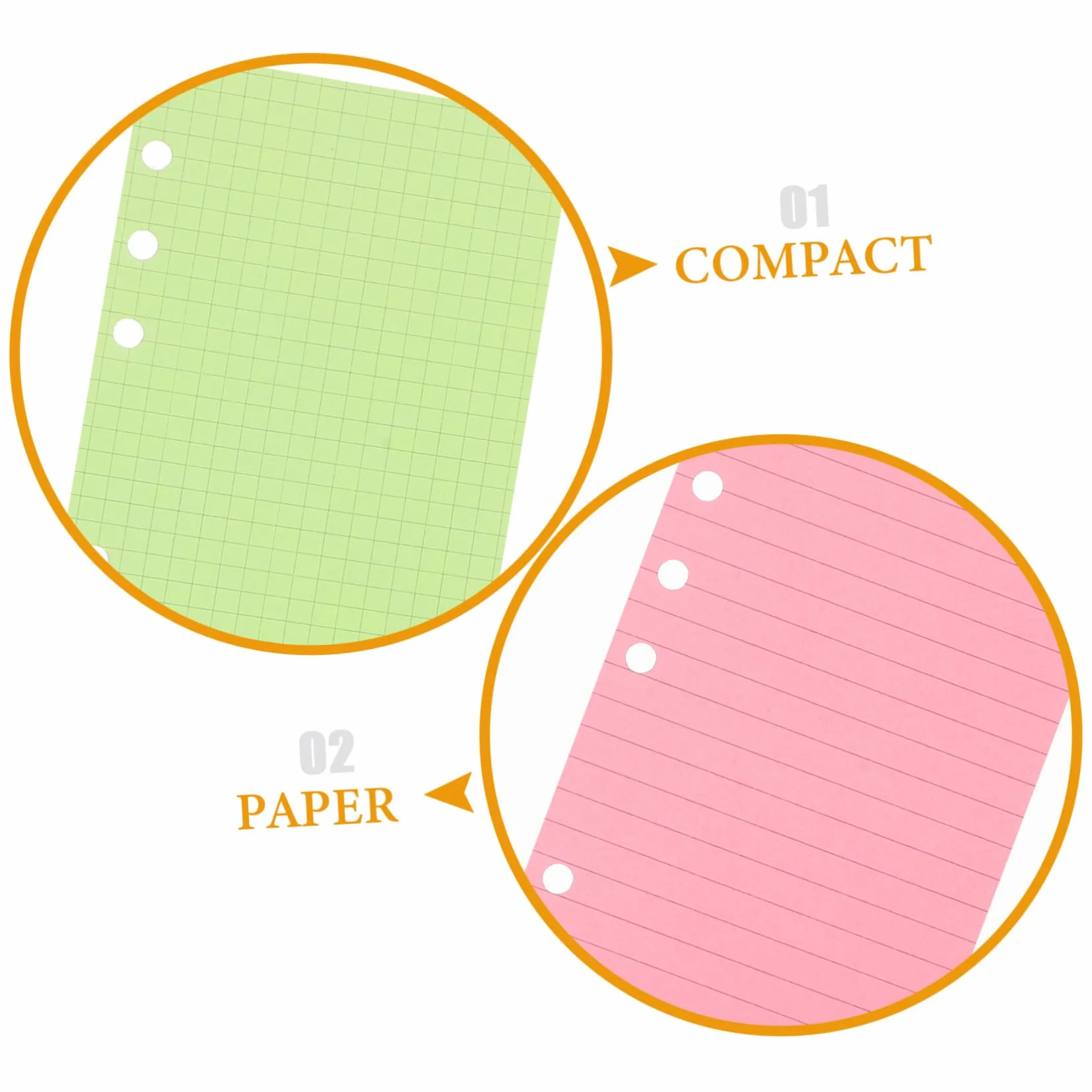 Homoyoyo Set da 2 Confezioni Carta per Planner a 6 Anelli Pagine Staccabili per Scuola e Casa
