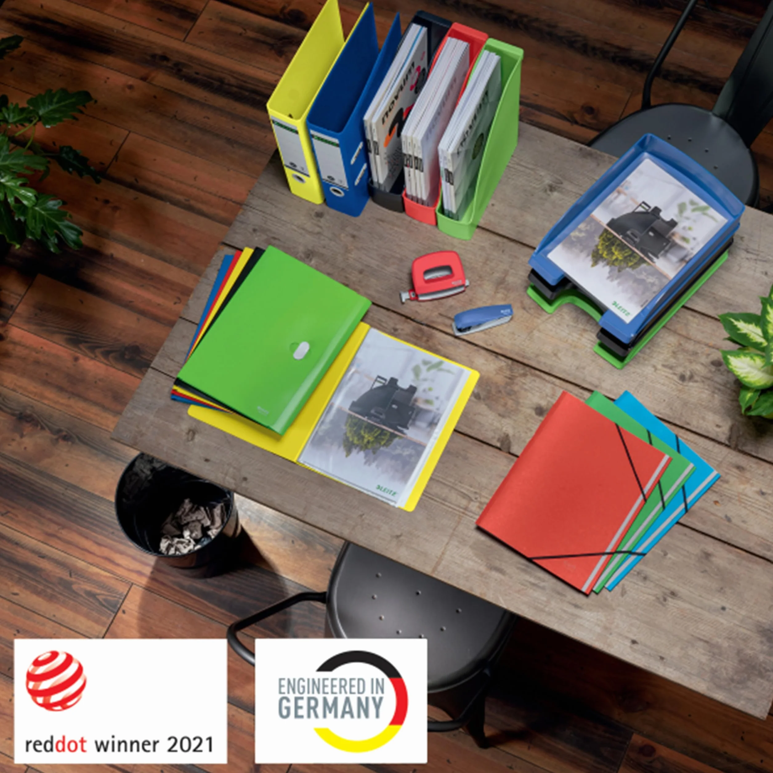 Leitz Recycle - Vaschetta porta documenti A4 ufficio scrivania 5 pezzi Organizer porta corrispondenza Blu