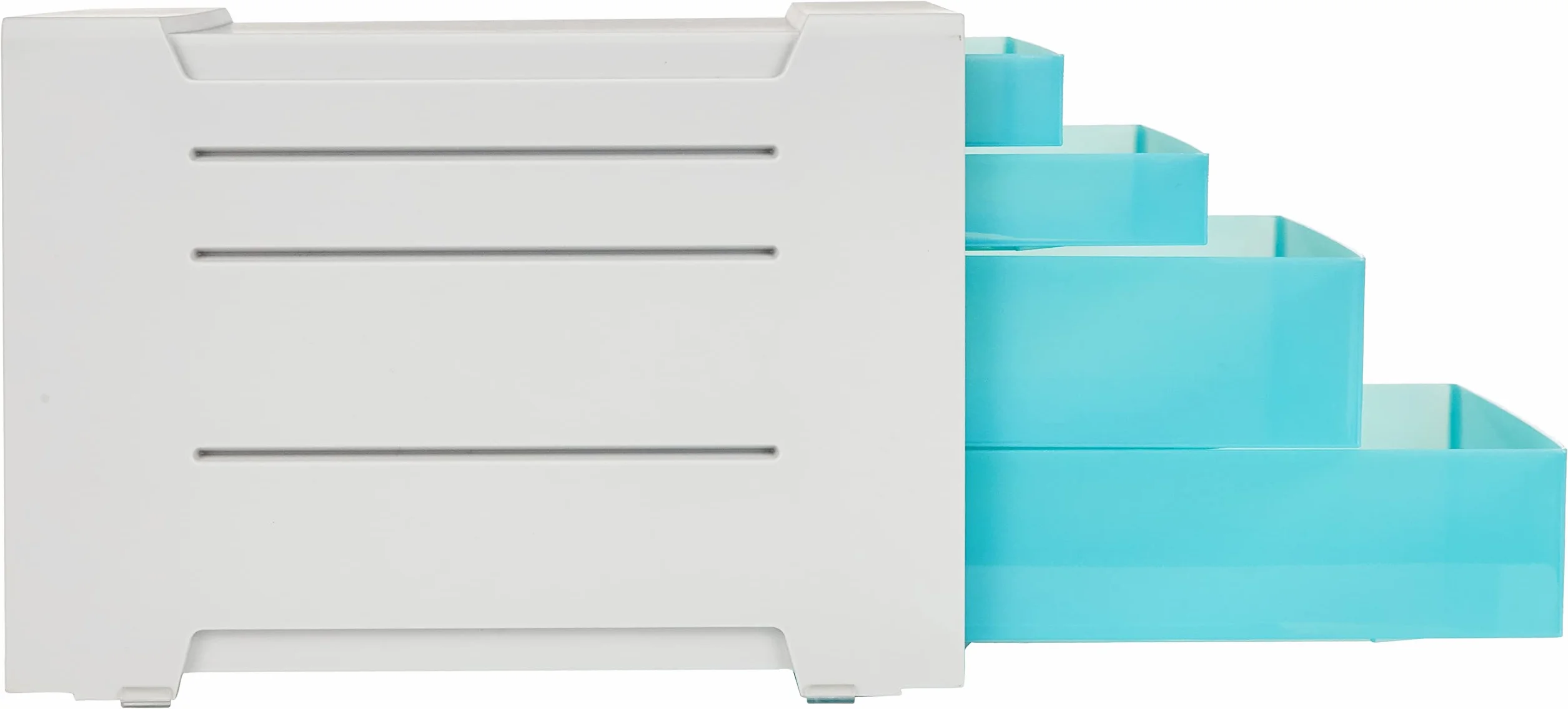 Leitz Esselte Organizer / Cassettiera da Scrivania con 4 Cassetti per Riporre Fogli, Documenti e Penne, Utilizzabile a Casa e in Ufficio, Gamma Colour'Breeze, 281 mm x 244 mm x 365 mm - Blu