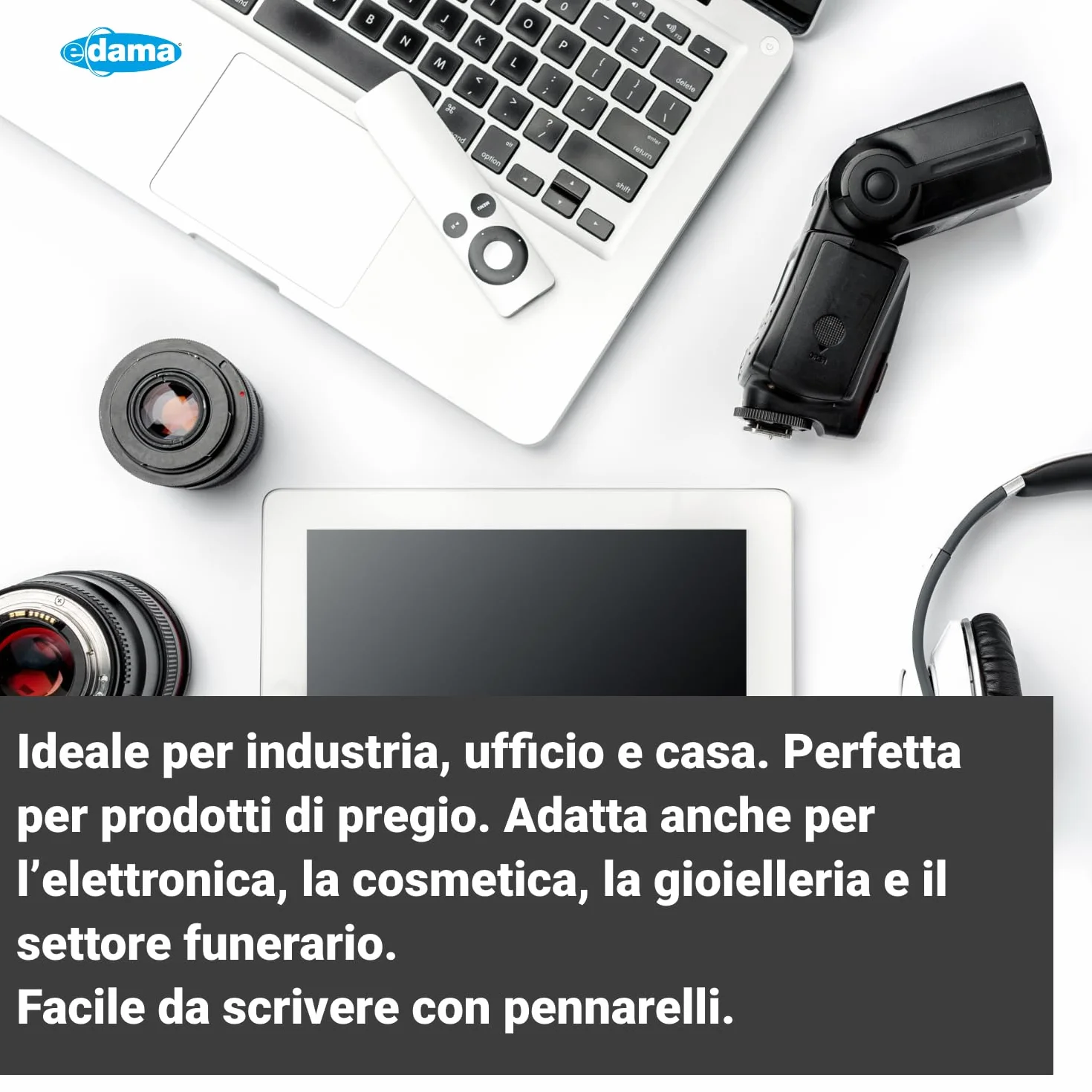 Fogli Adesivi Stampabili A4 (210 x 297 mm) Poliestere PVC Adesivo Lucido Impermeabile per Stampa Laser Bianco