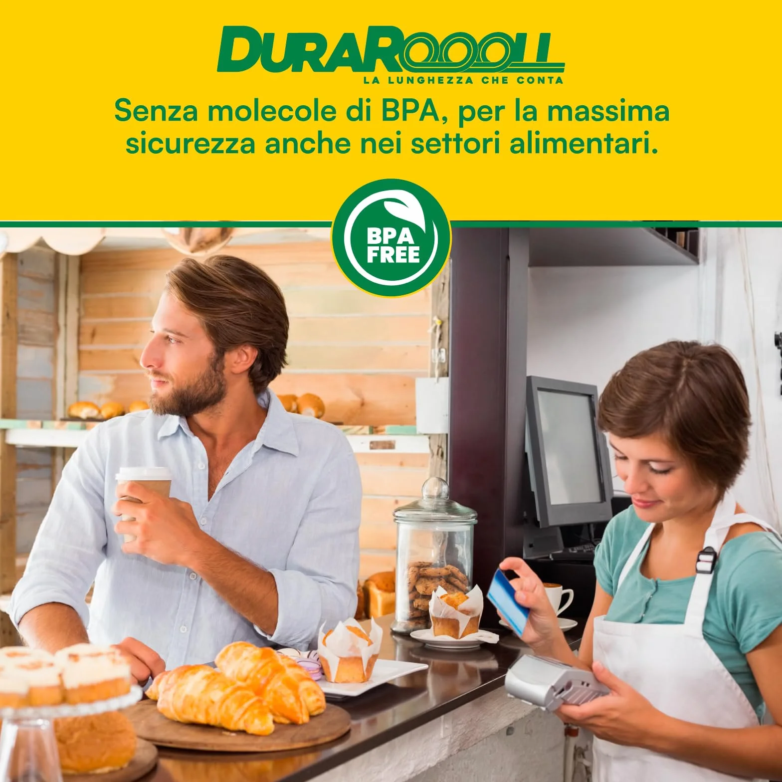 DuraRoooll 40 Rotoli Carta Termica POS 57x36mm 16m Compatibile Nexi SumUp Pax Axerve Ingenico Smart POS