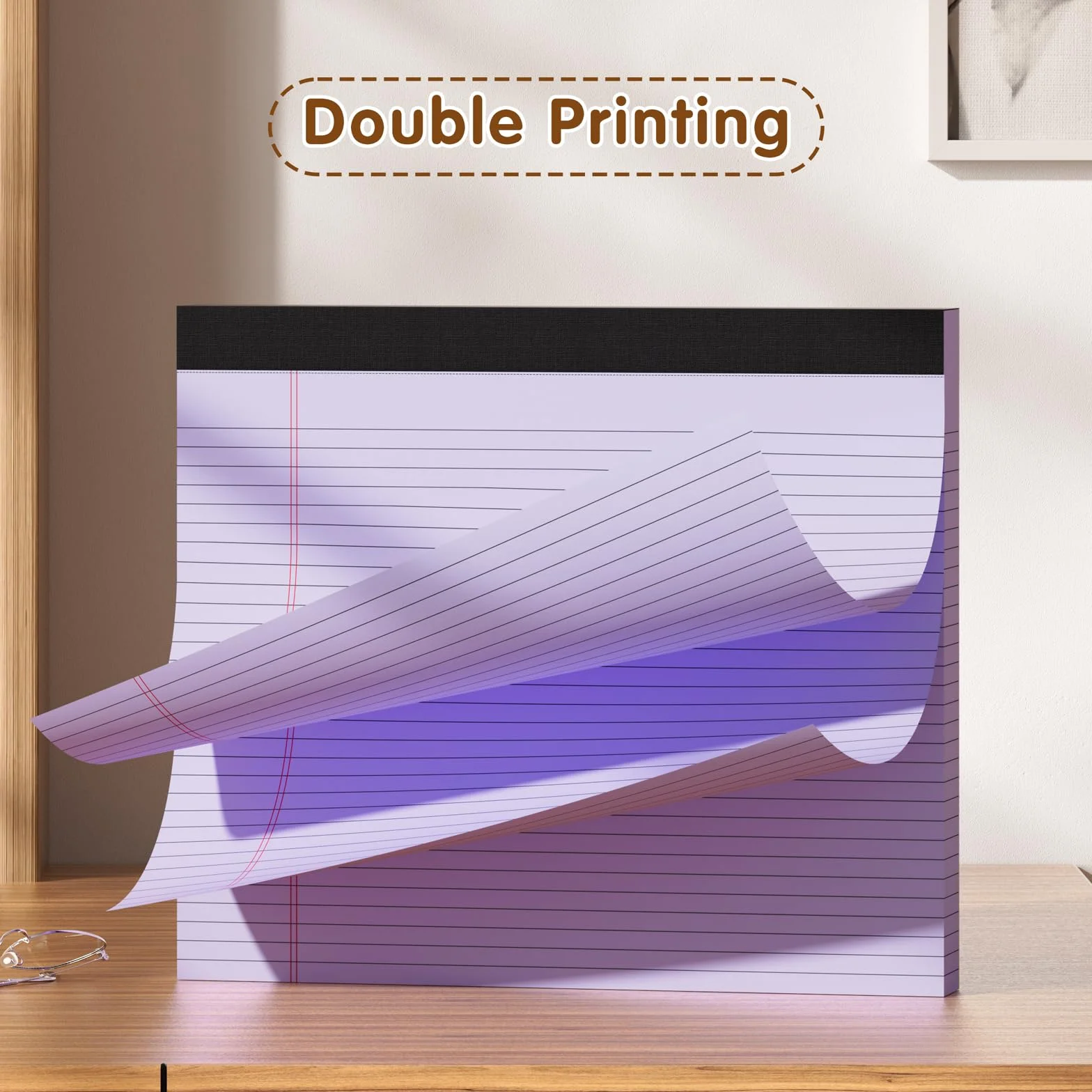 MuiAng Blocco note a righe 28 x 24,1 cm, 2 blocchi, 30 fogli, 80 g/m², carta perforata