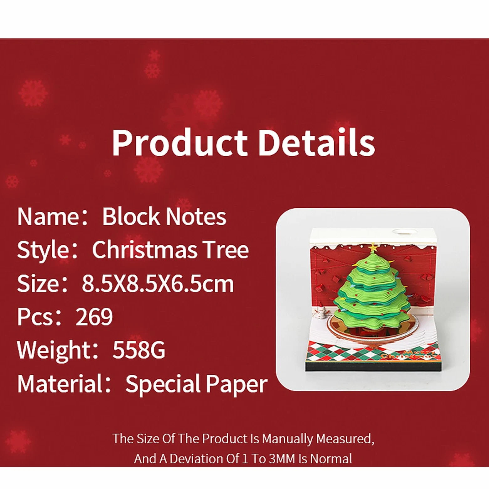 Albero di Natale 3D Memo Pad Innovativo Carving Art 3D Sticky Notes Carving Art Notepad