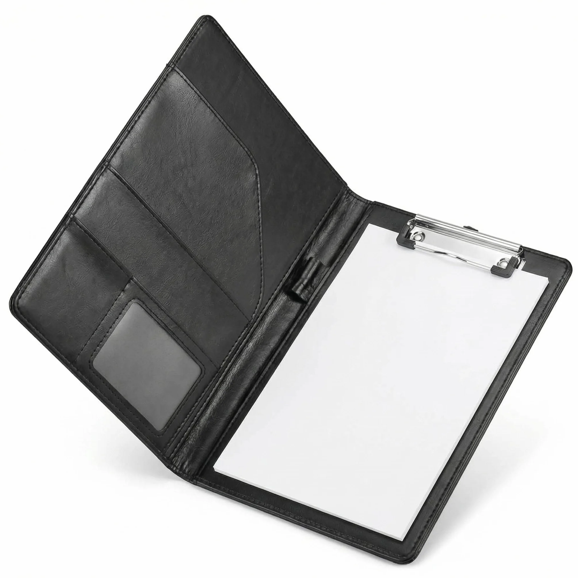 QWORK Portablocco A5 con Copertina, Cartella Porta Documenti Nero