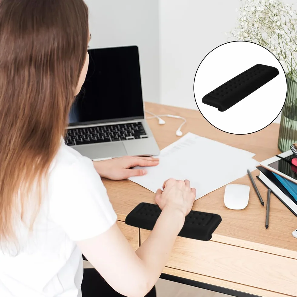 Gomitiere da scrivania a forma di L, 2 pezzi, poggiapolsi a forma di L, con tappetini ergonomici per mouse, gomiti in memory foam, supporto per palmo, polso e avambraccio, ufficio casa