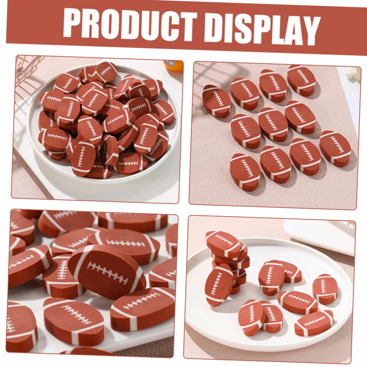 Gomme da Cancellare Rugby Cartone 100 Pezzi Tpr per Scolari | Festa Scuola Decor, Holiday Stationery, Drawing Art Eraser, Student Eraser, Drafting Supply