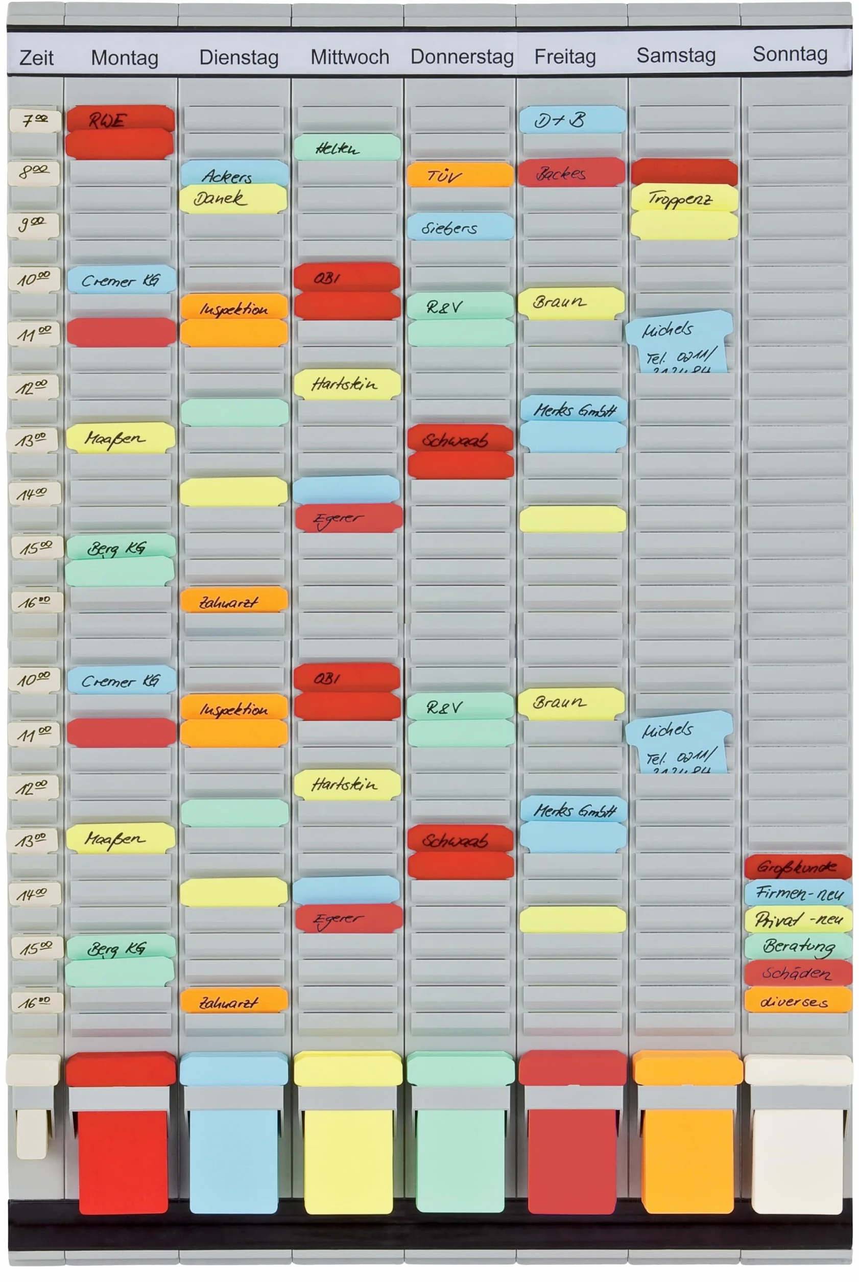 Franken PV-SET3 - Planning con schede T, 47,4 x 78 cm, 7 + 1 indice, 35 pz.
