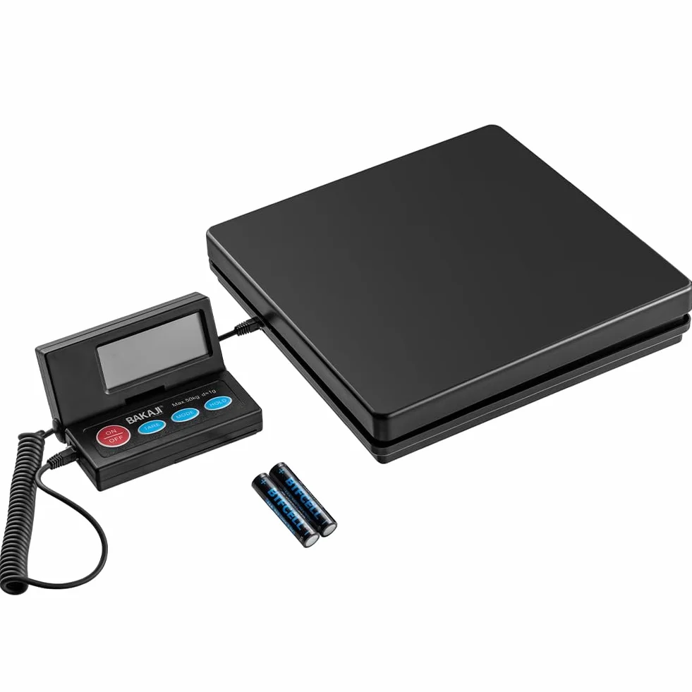 BAKAJI Bilancia Digitale Pesa Pacchi Postali 50 kg Commerciale con Display LCD
