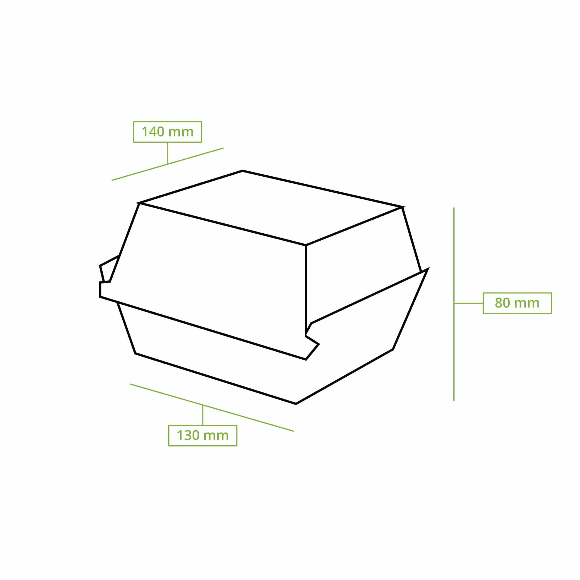 BIOZOYG Take Away Burger Box 50 pezzi resistente hamburger box con coperchio alto a cerniera in cartone kraft 13 x 14 x 8 cm biodegradabile