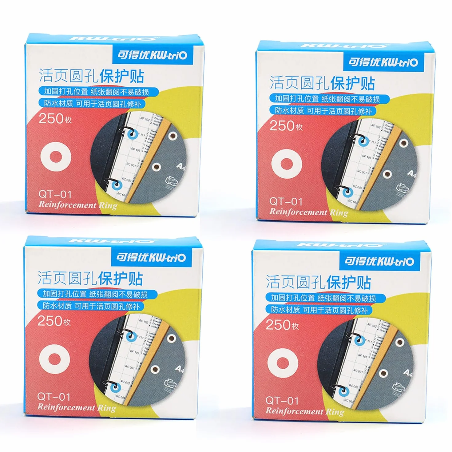Etichette Rinforzo Fori Anelli Autoadesiva 4 PCS Bianche per Riparare Decorare Libro Fogli Mobili