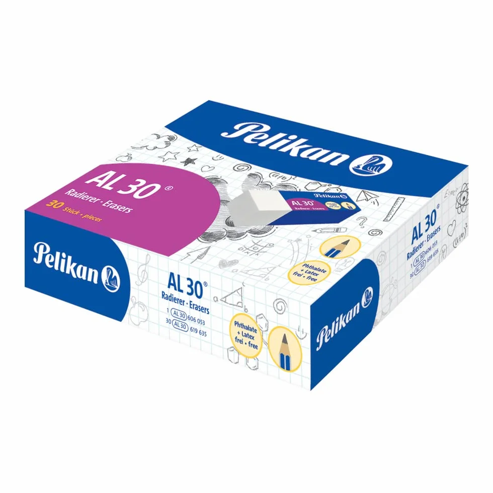 Pelikan Gomme da Cancellare AL 30 Bianca 43x17x12mm 30 Pezzi