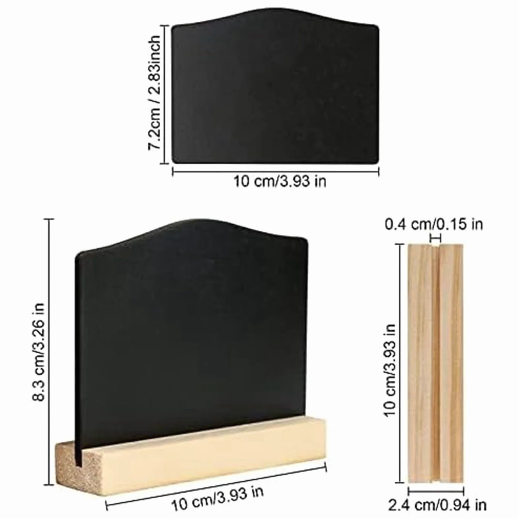Breeshy Confezione da 24 mini lavagne nere per appunti di cucina con supporti 10 x 7,2 cm, lavagna nera per messaggi da tavolo